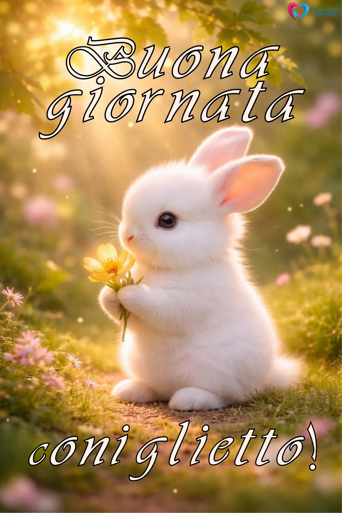 buongiorno buona giornata immagini con cielo azzurro e nuvole rosa