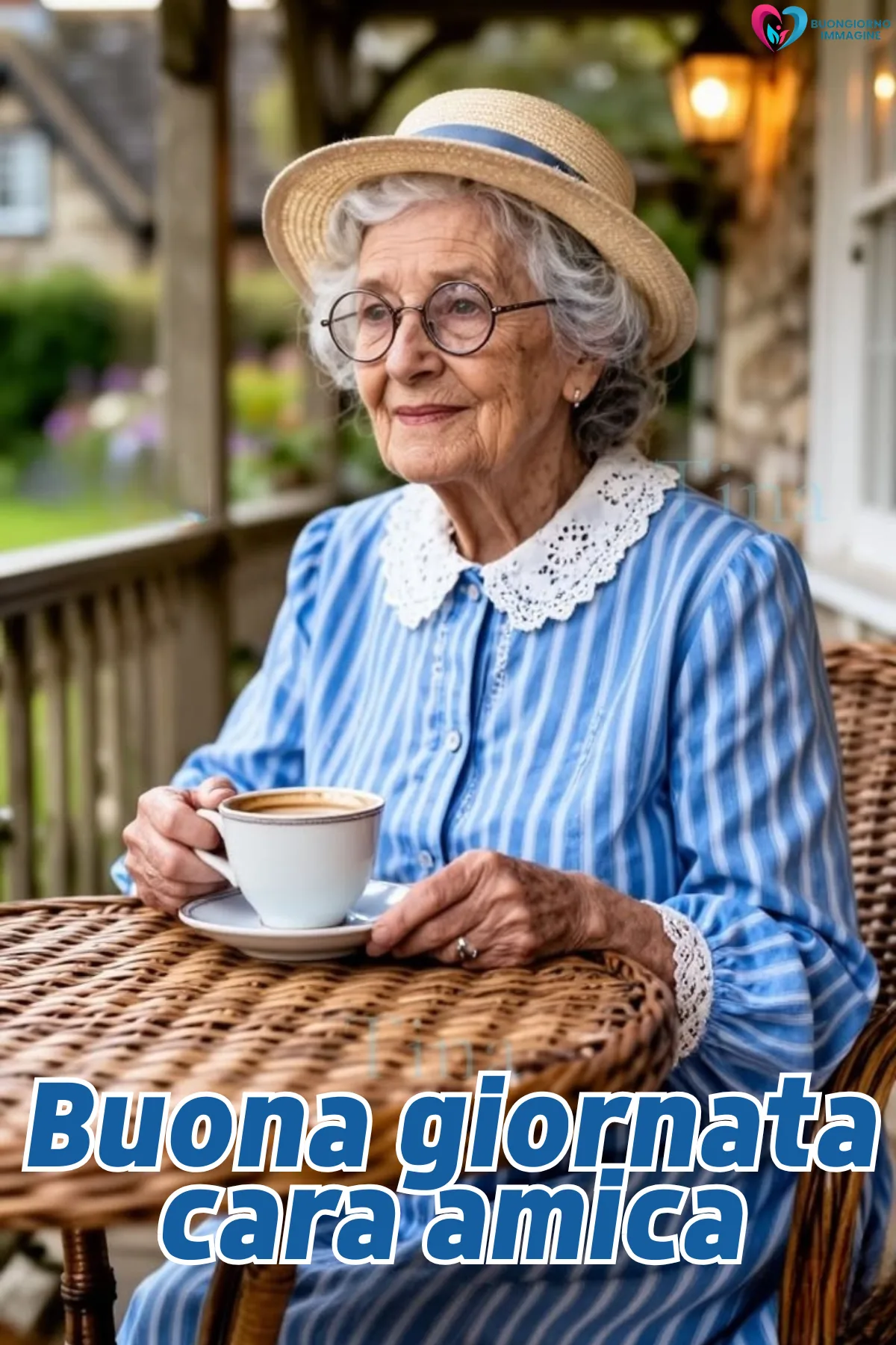 immagini buona giornata con tazza cappuccino e croissant