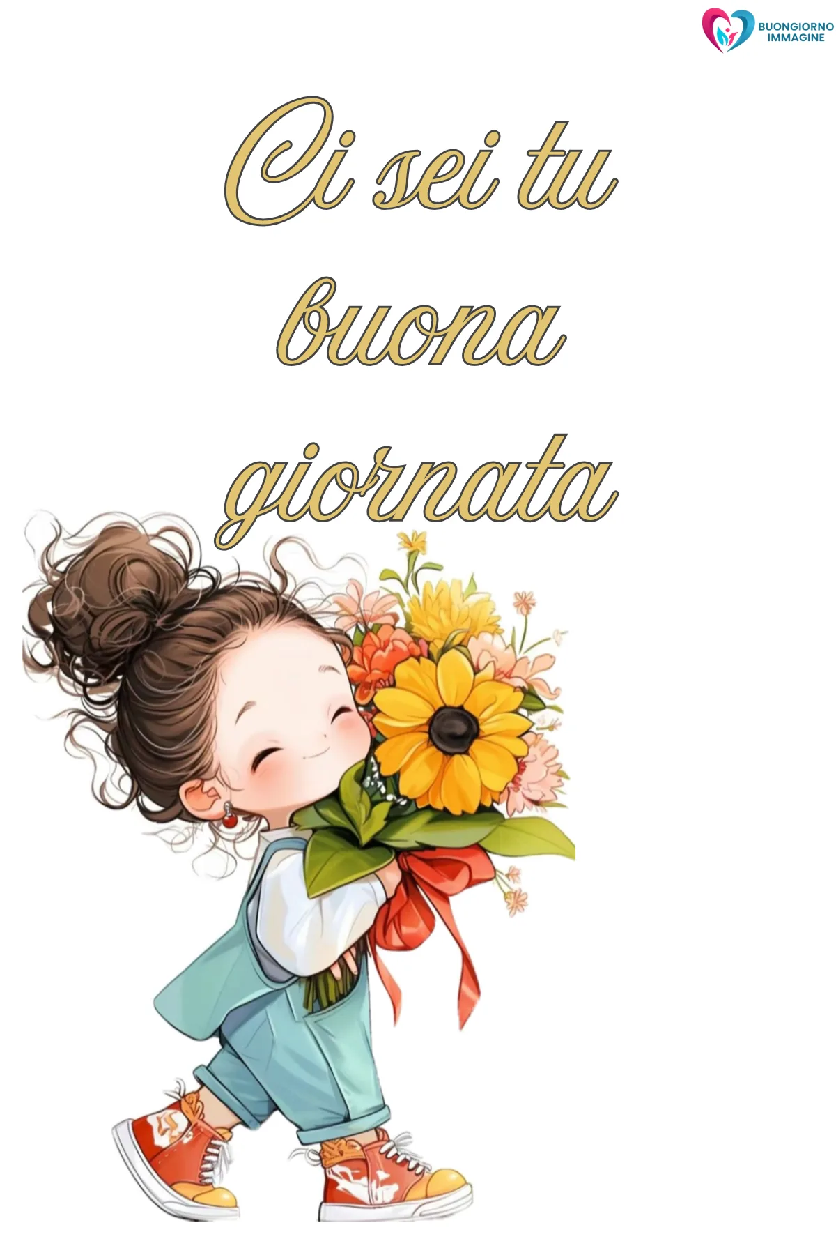 buongiorno e buona giornata con bouquet di rose fresche