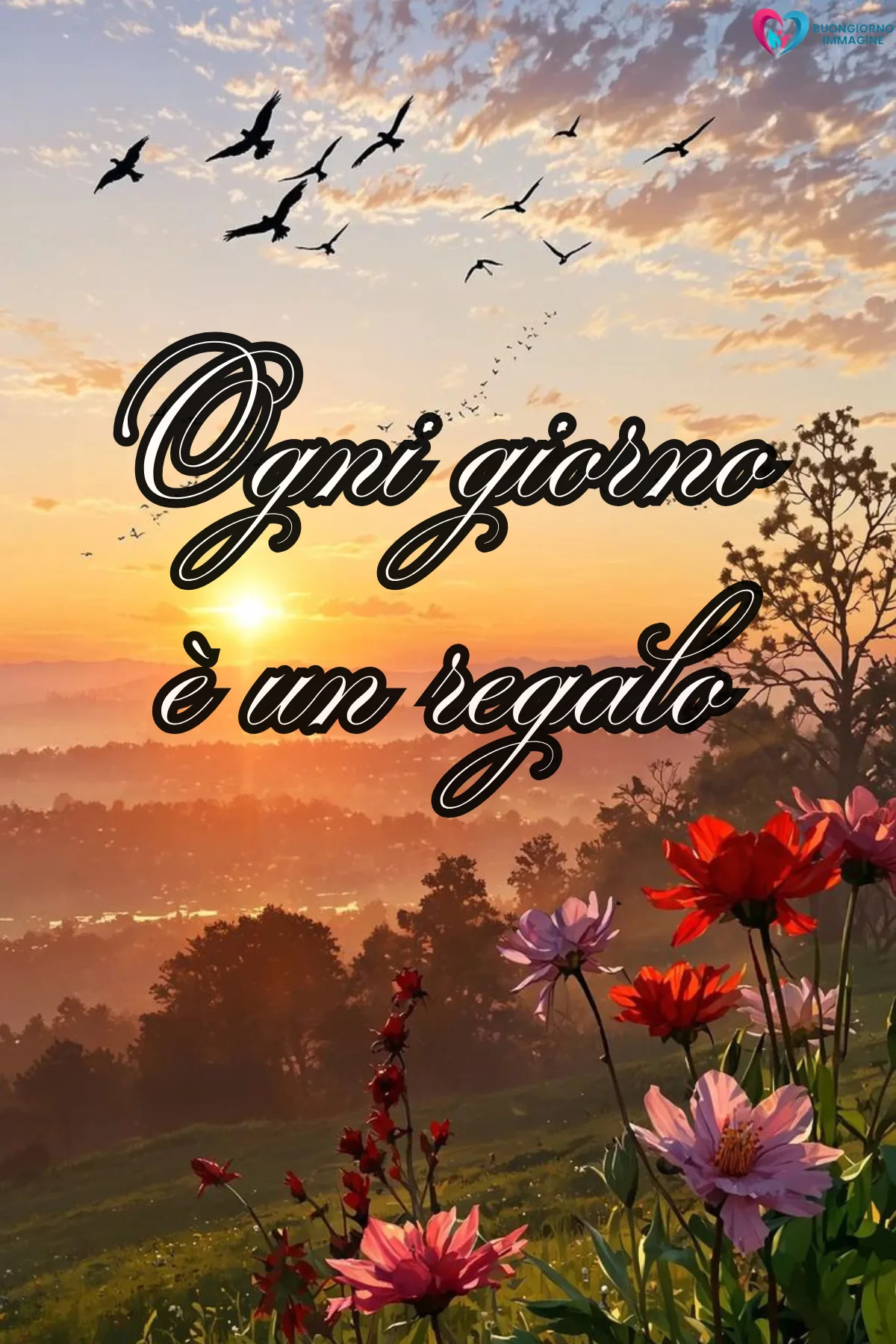buona giornata immagini nuove con giardino fiorito e farfalle