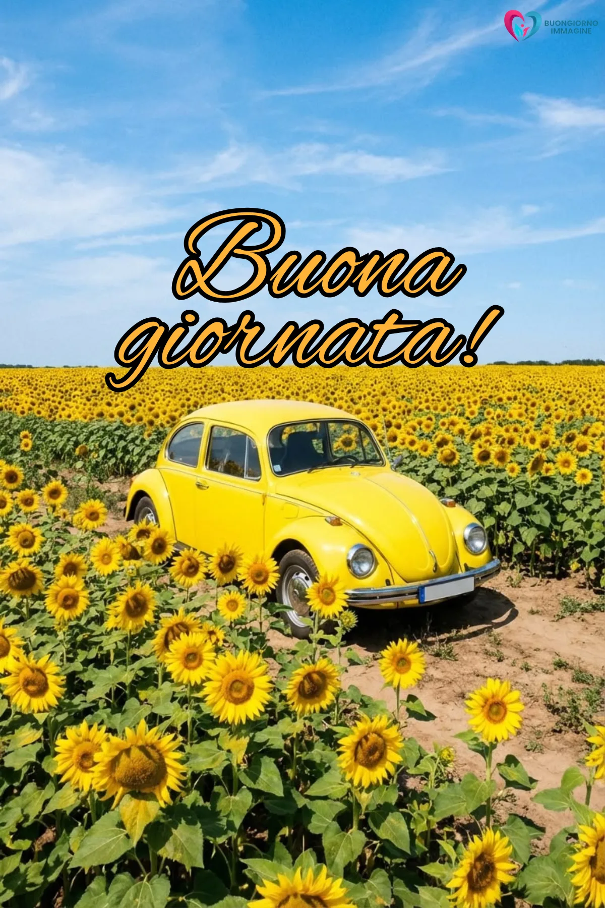 buongiorno e buona giornata con giardino fiorito e farfalle