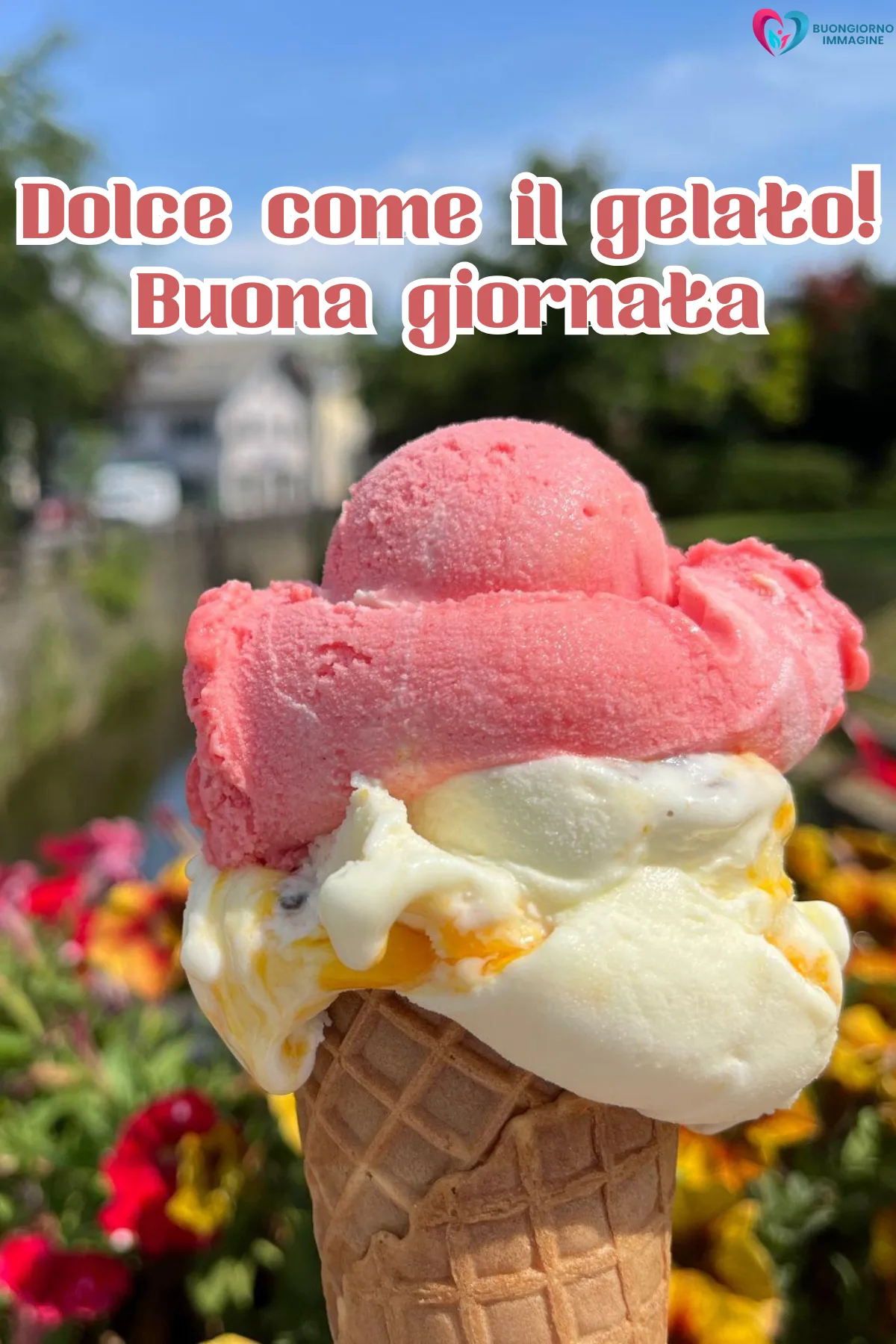 buongiorno buona giornata immagini con tazza cappuccino e croissant
