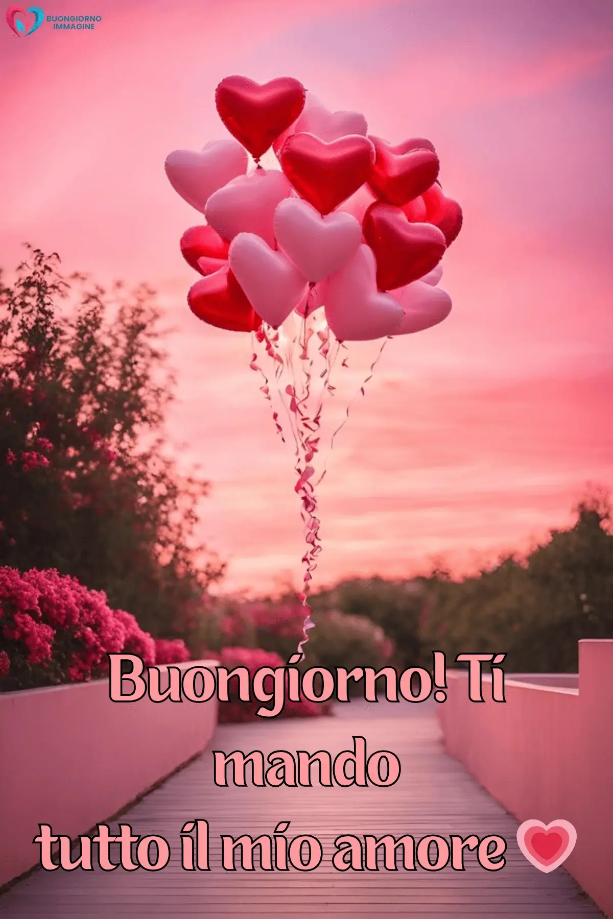 buongiorno amore romantico con cuore