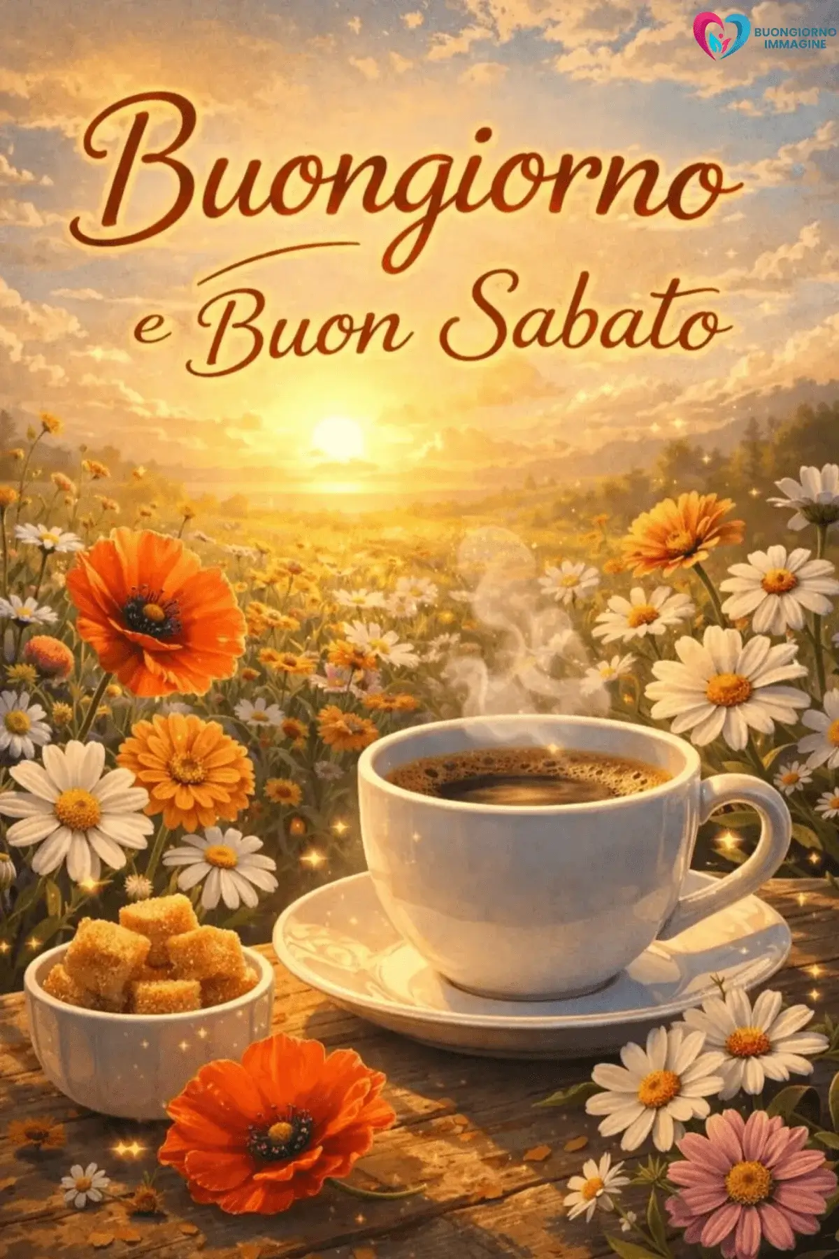 buongiorno buon sabato con caffè e colazione