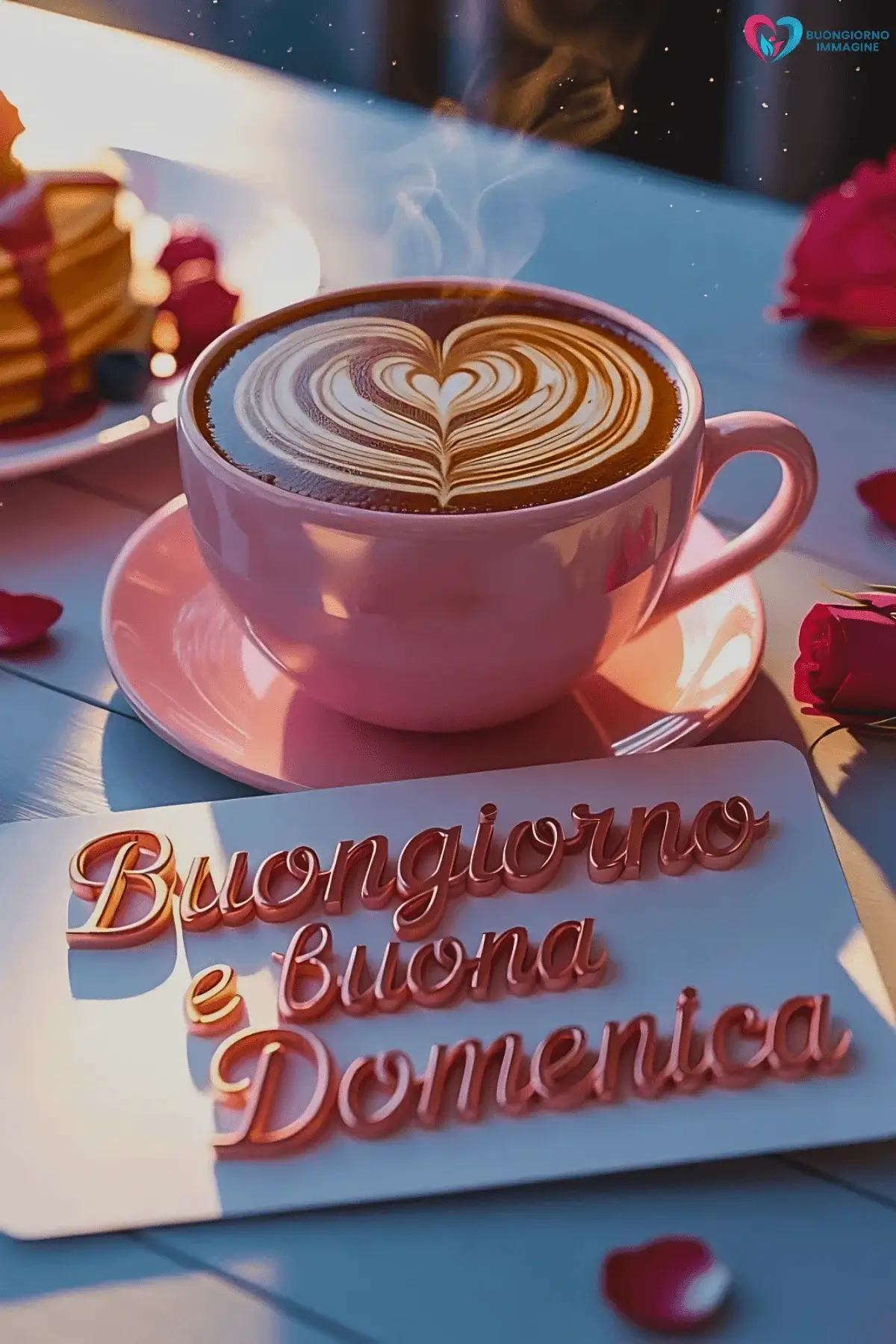 buongiorno buona domenica con sole nascente