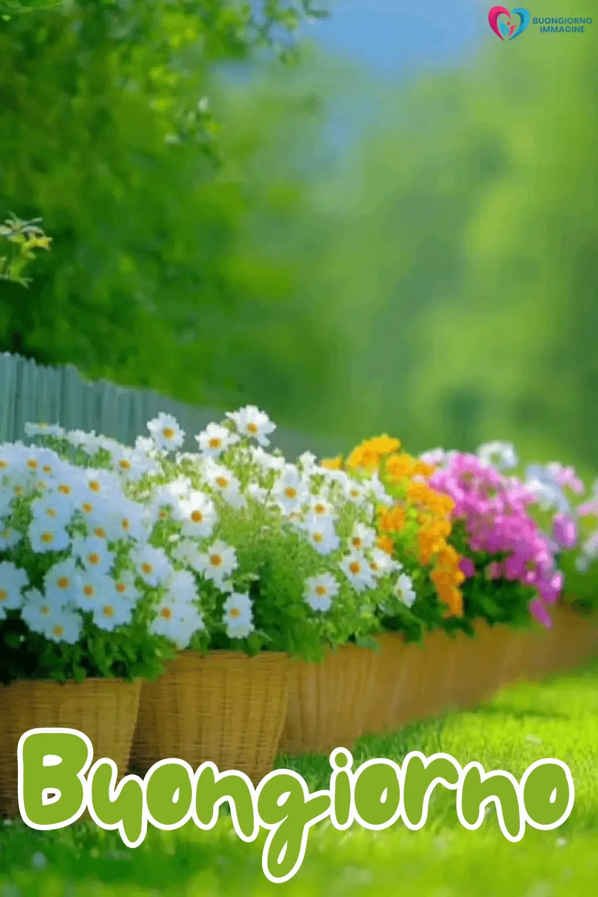 buongiorno con bouquet primaverile italiano
