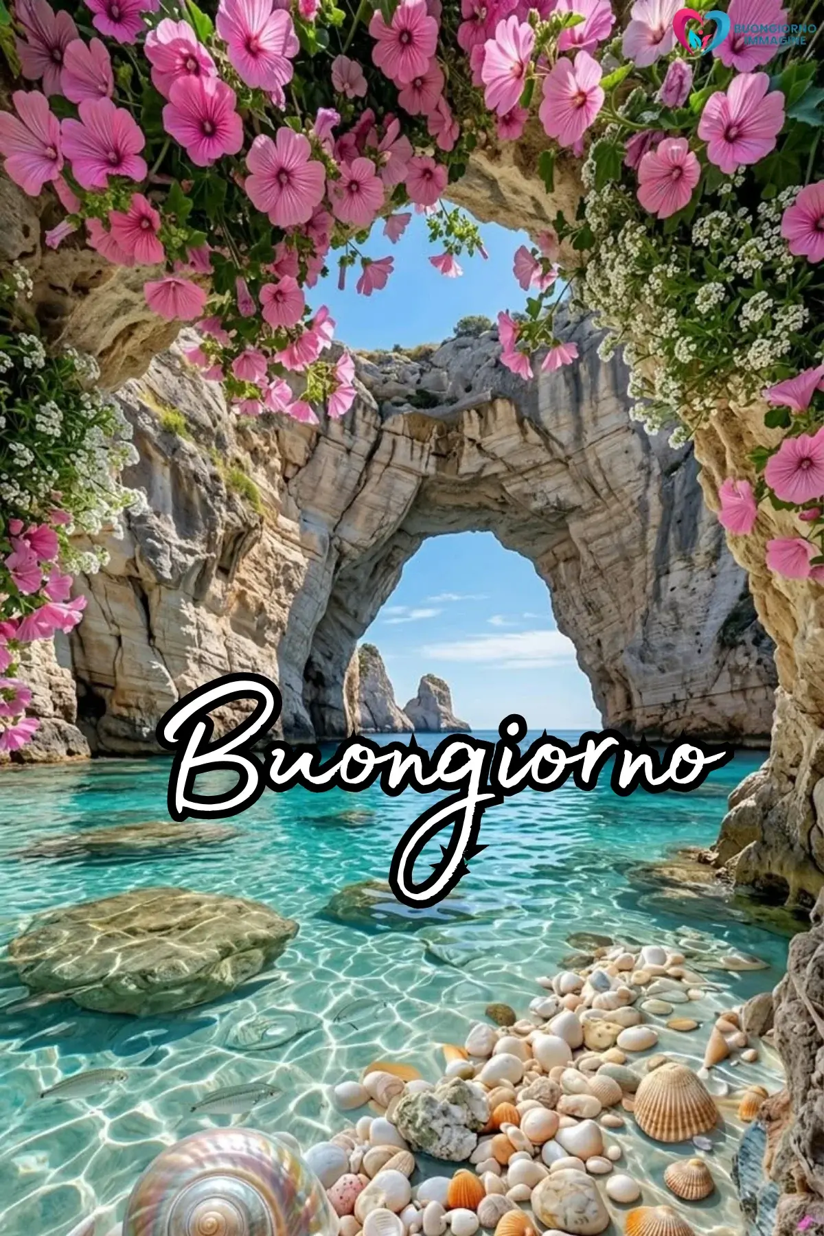 buongiorno con fiori di primavera italiani