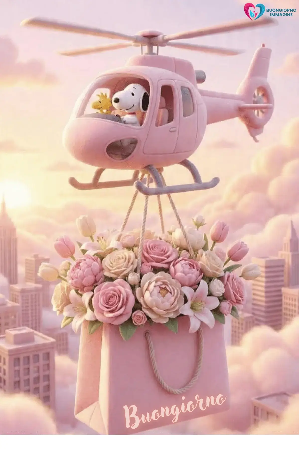 buongiorno con fiori e atmosfera positiva