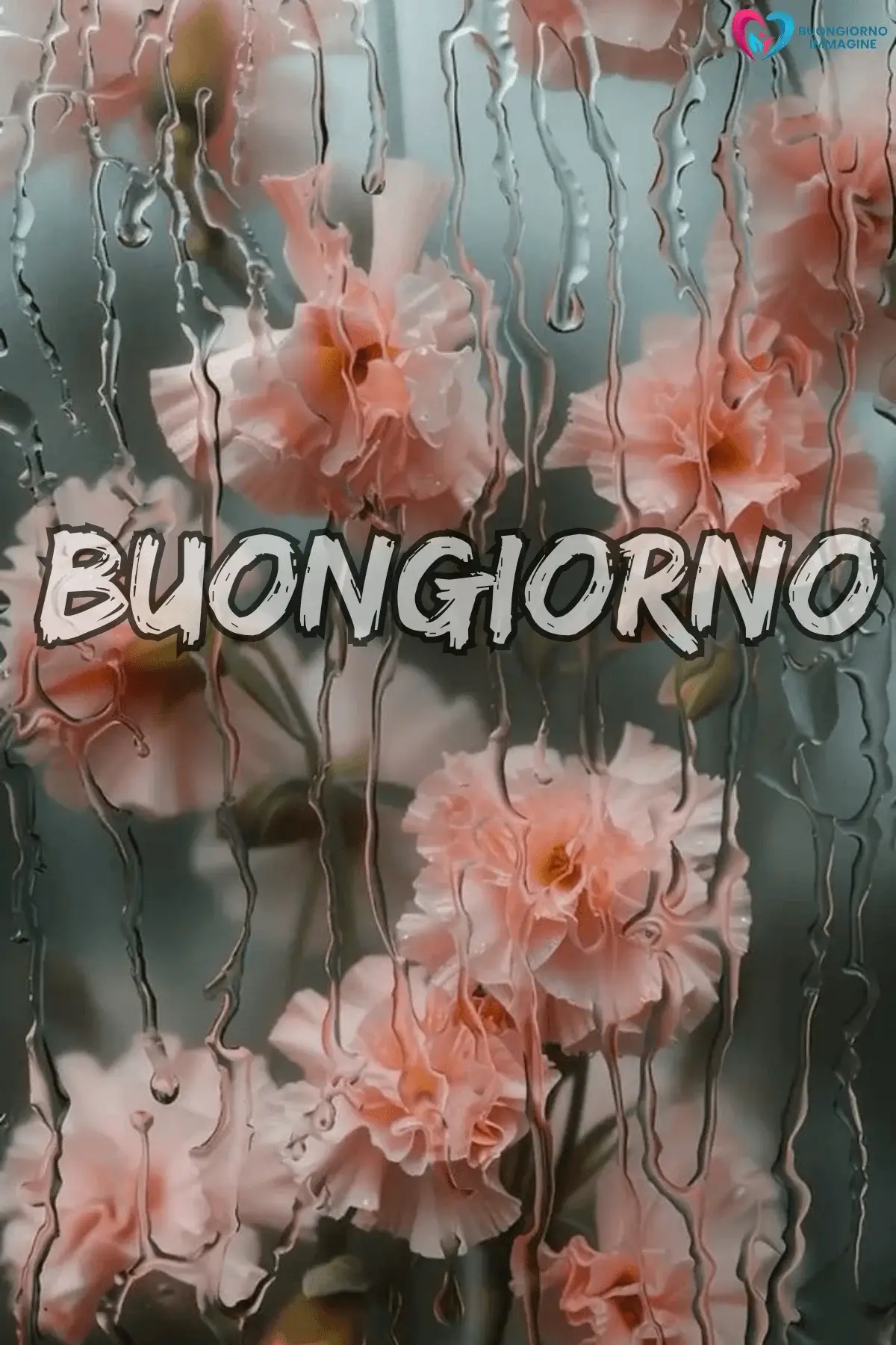 buongiorno con fiori e frase dolce italiana