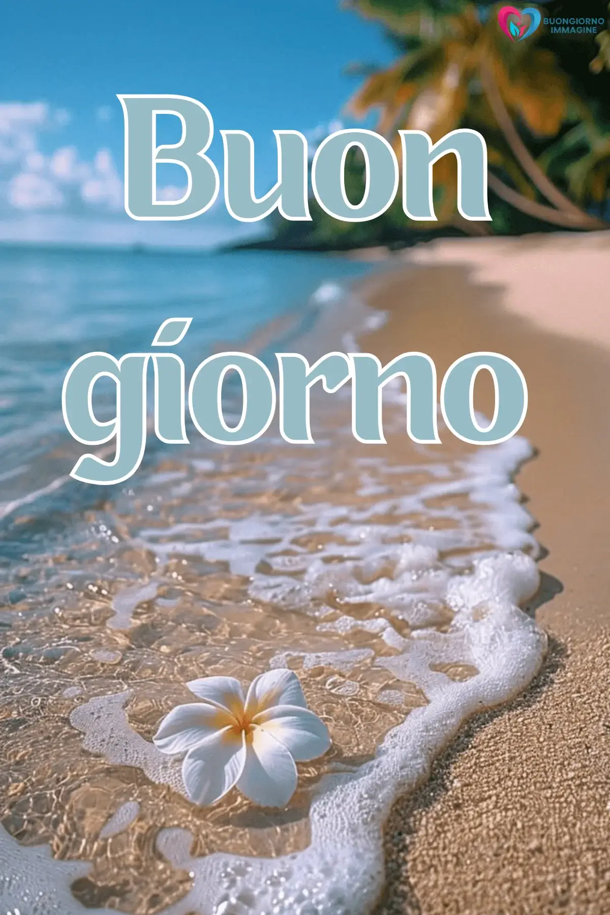 buongiorno con fiori e frase motivazionale