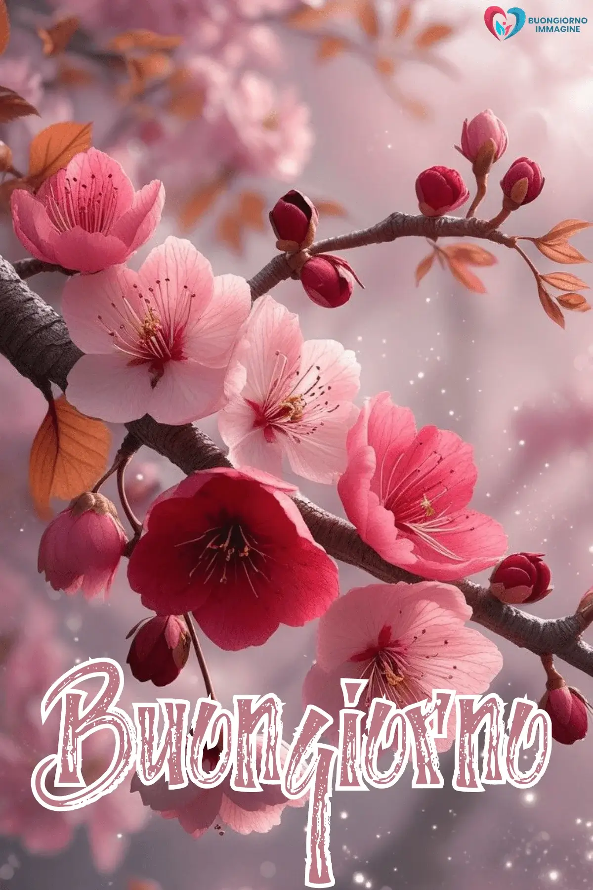 buongiorno con fiori e stile artistico