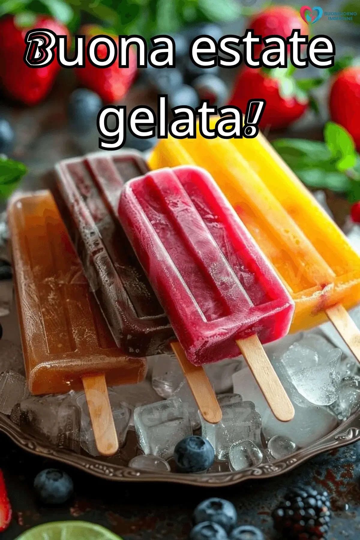 buongiorno estate whatsapp gelati colorati frutti bosco ghiaccio