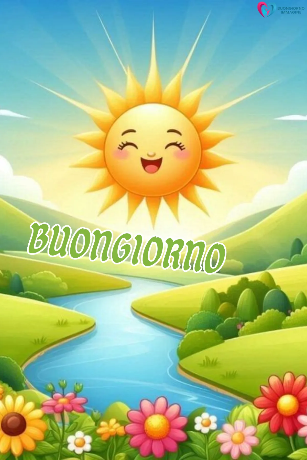 buongiorno originale strepitose con fiori colorati e sole