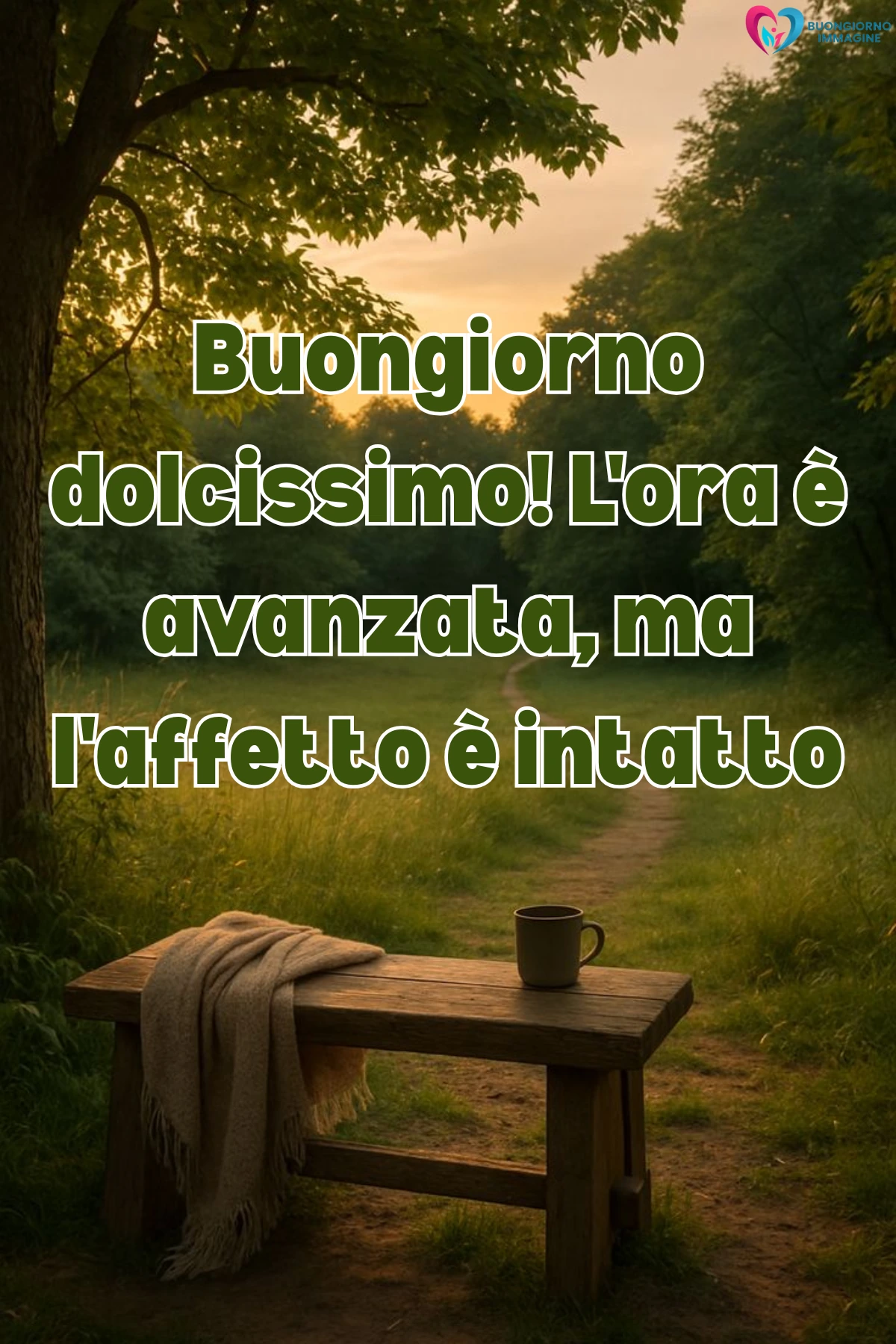 buongiorno in ritardo simpatico con tazza cappuccino e croissant