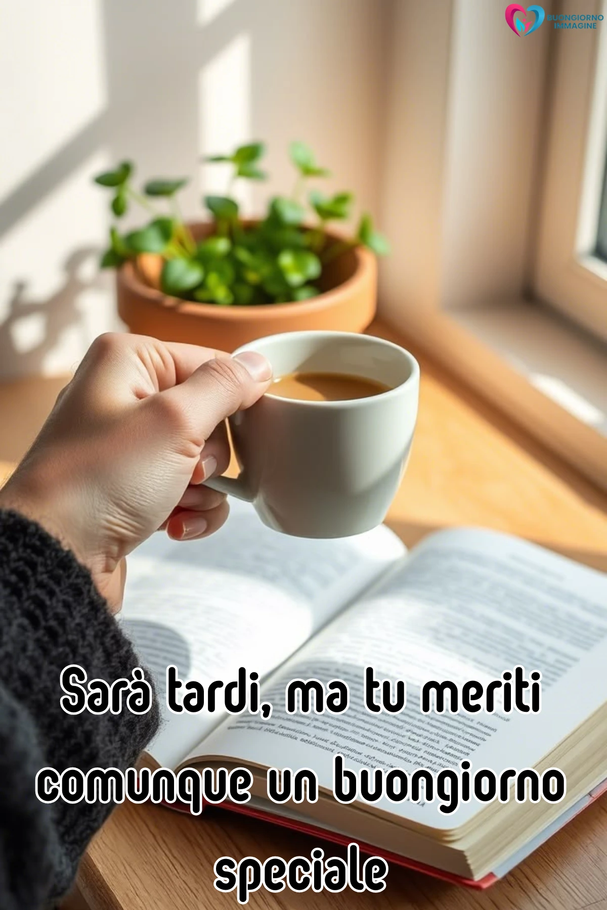 buongiorno in ritardo simpatico con caffè e biscotti freschi