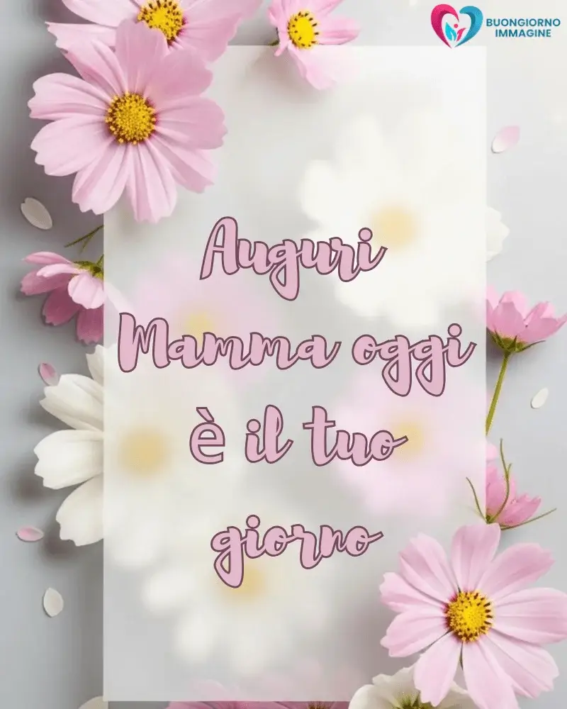 buongiorno mamma con rose e cuore