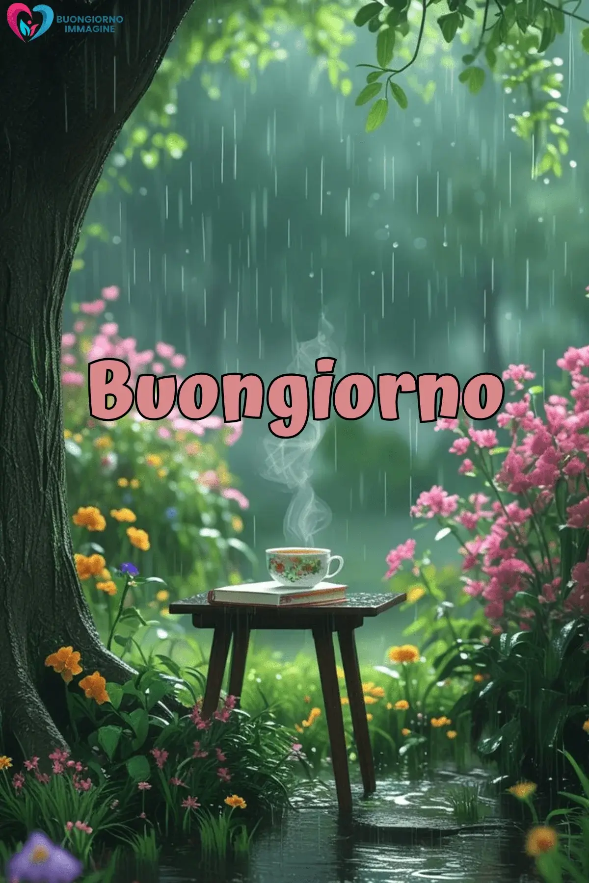 buongiorno pioggia con atmosfera romantica