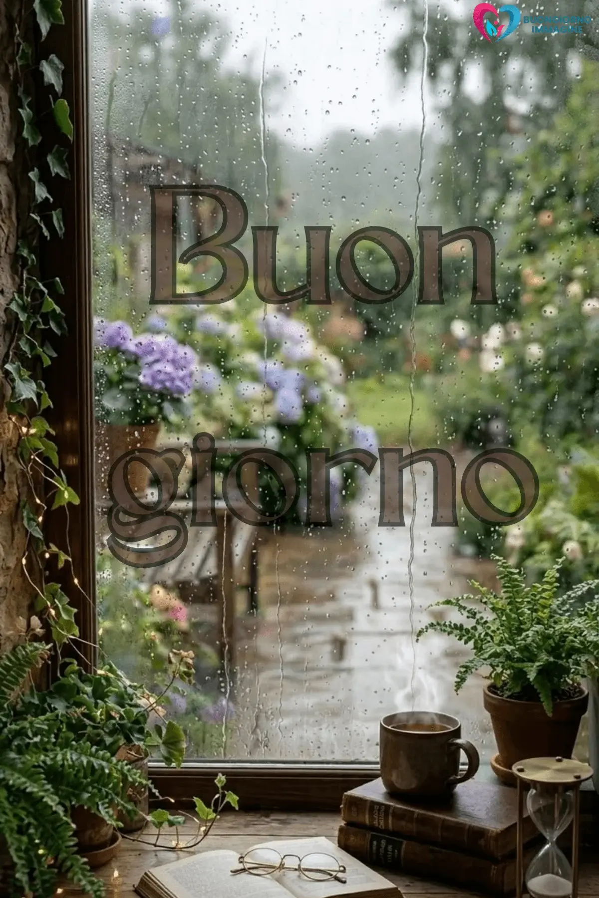 buongiorno pioggia con parole motivazionali