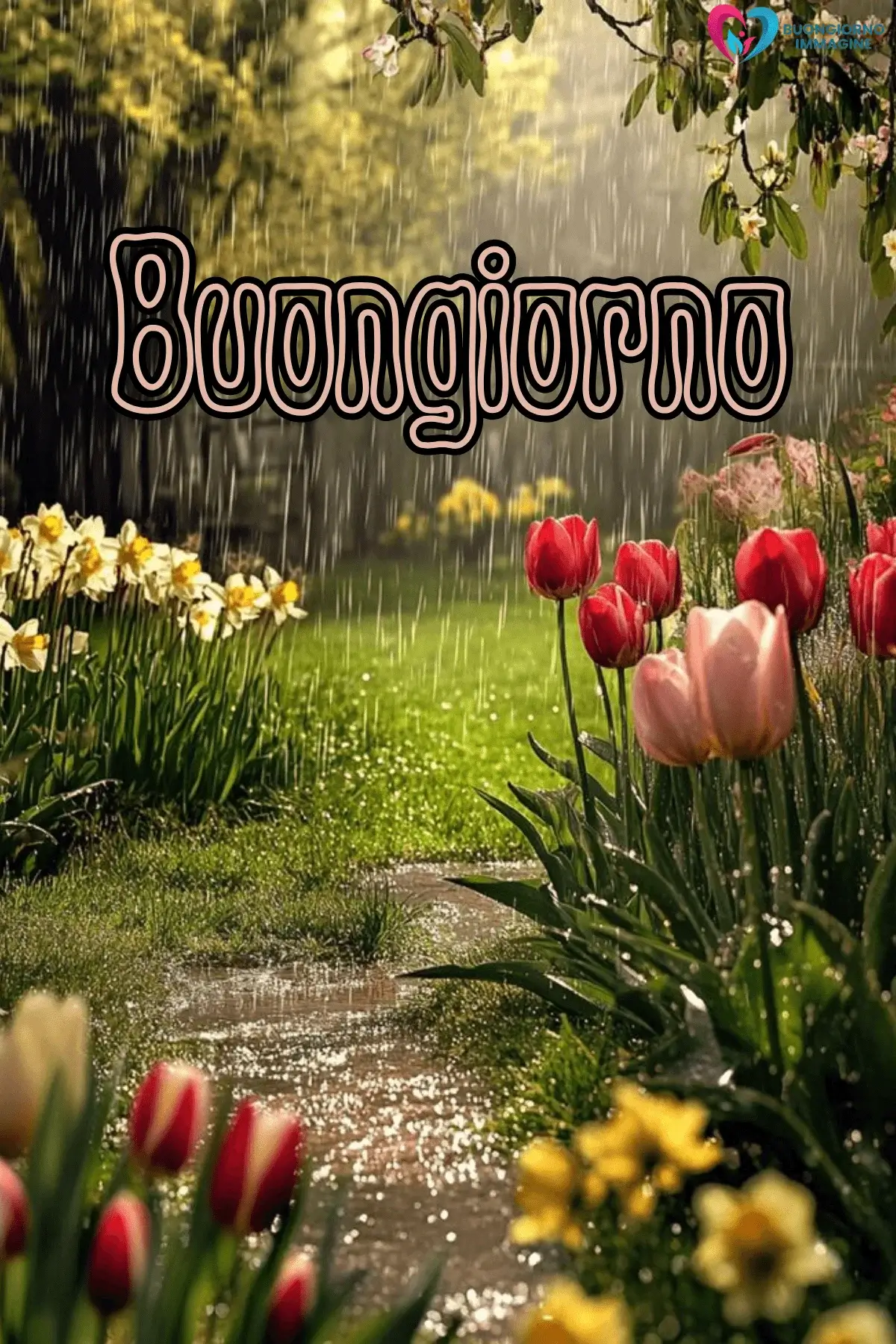 buongiorno pioggia con sorriso e serenità