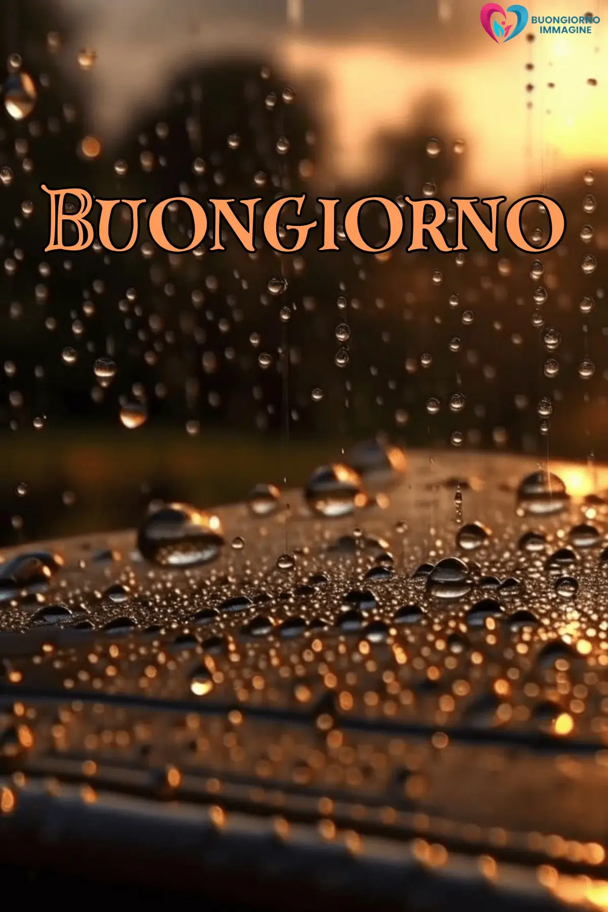 buongiorno pioggia con stile artistico elegante
