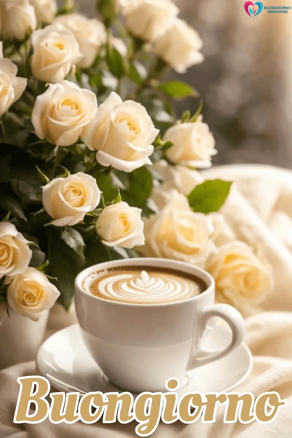 colazione italiana romantica con cappuccino caldo