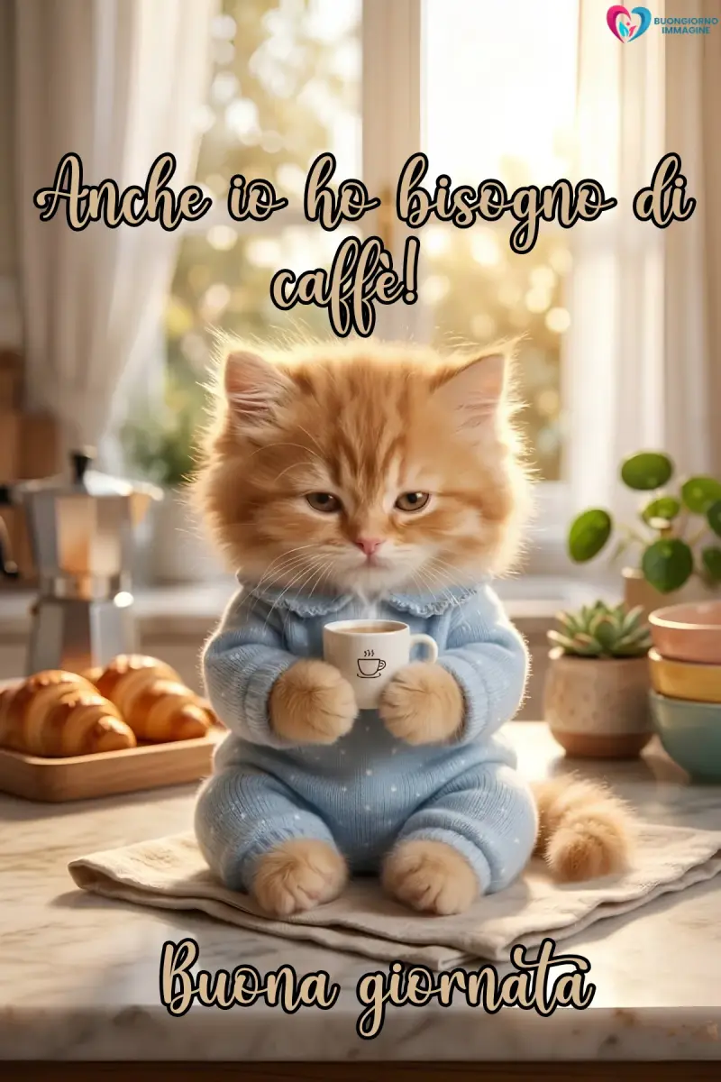 buona giornata divertente simpatica con caffè e biscotti freschi — buongiornoimmagine.it