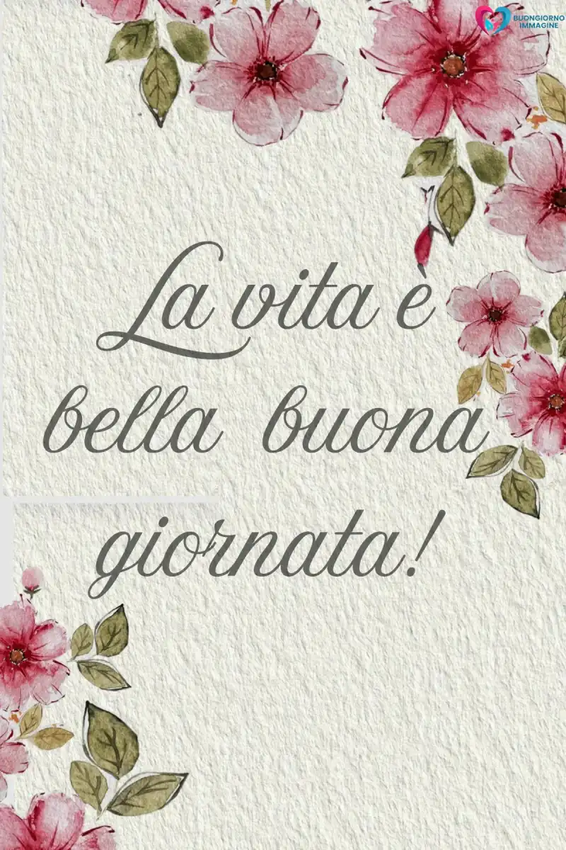 immagini buona giornata con cielo azzurro e nuvole rosa