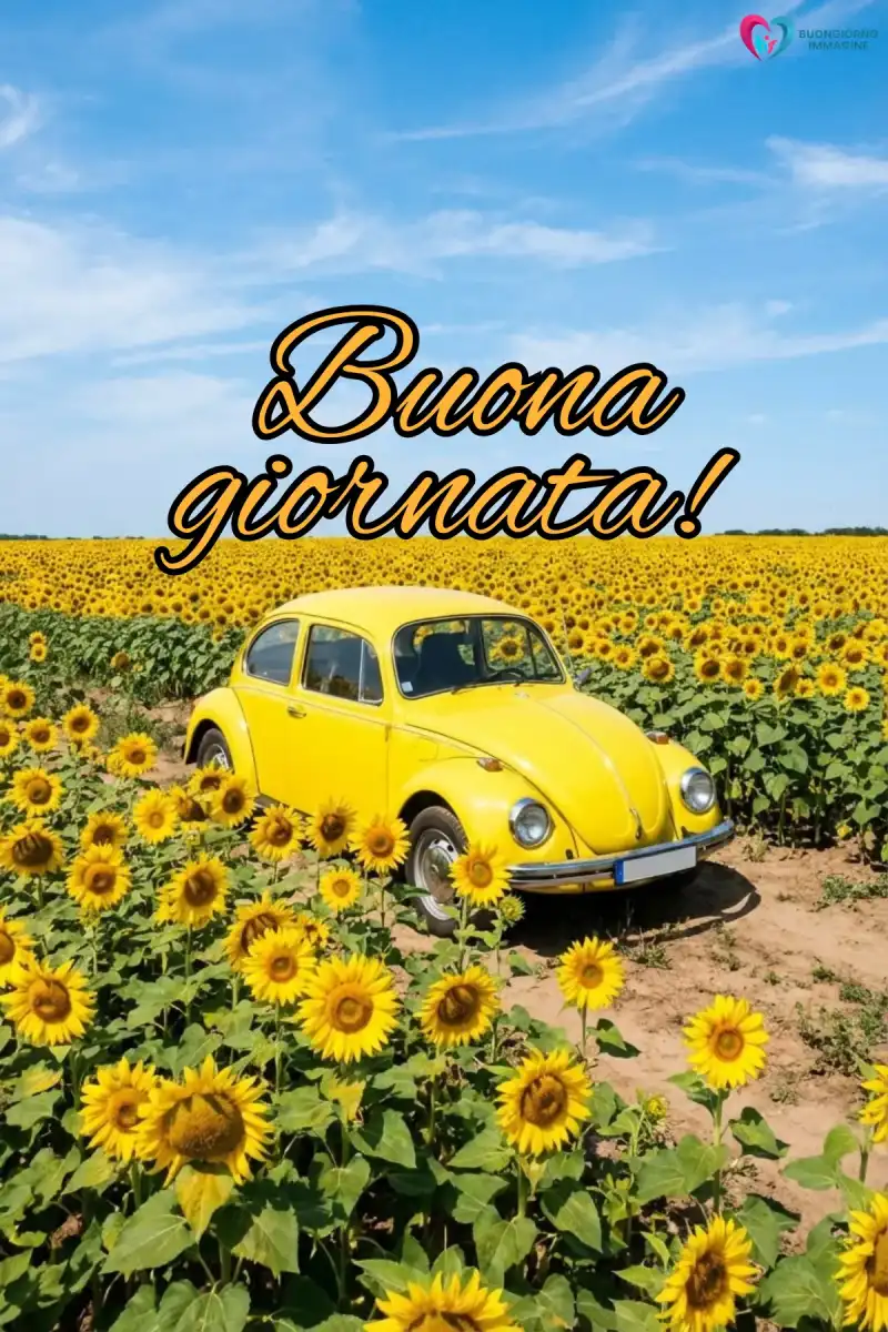 buongiorno e buona giornata con giardino fiorito e farfalle