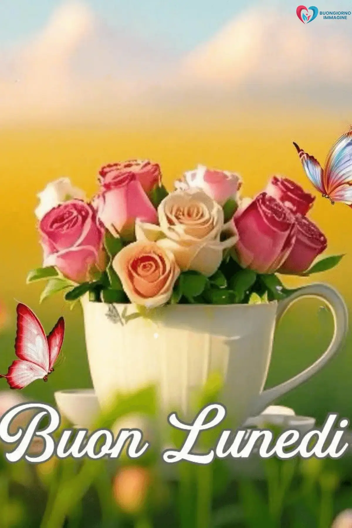 immagini buongiorno buon lunedì con colazione e sole