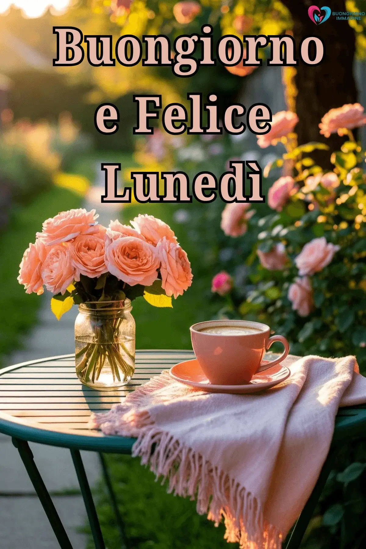 immagini buongiorno buon lunedì con luce dorata mattina