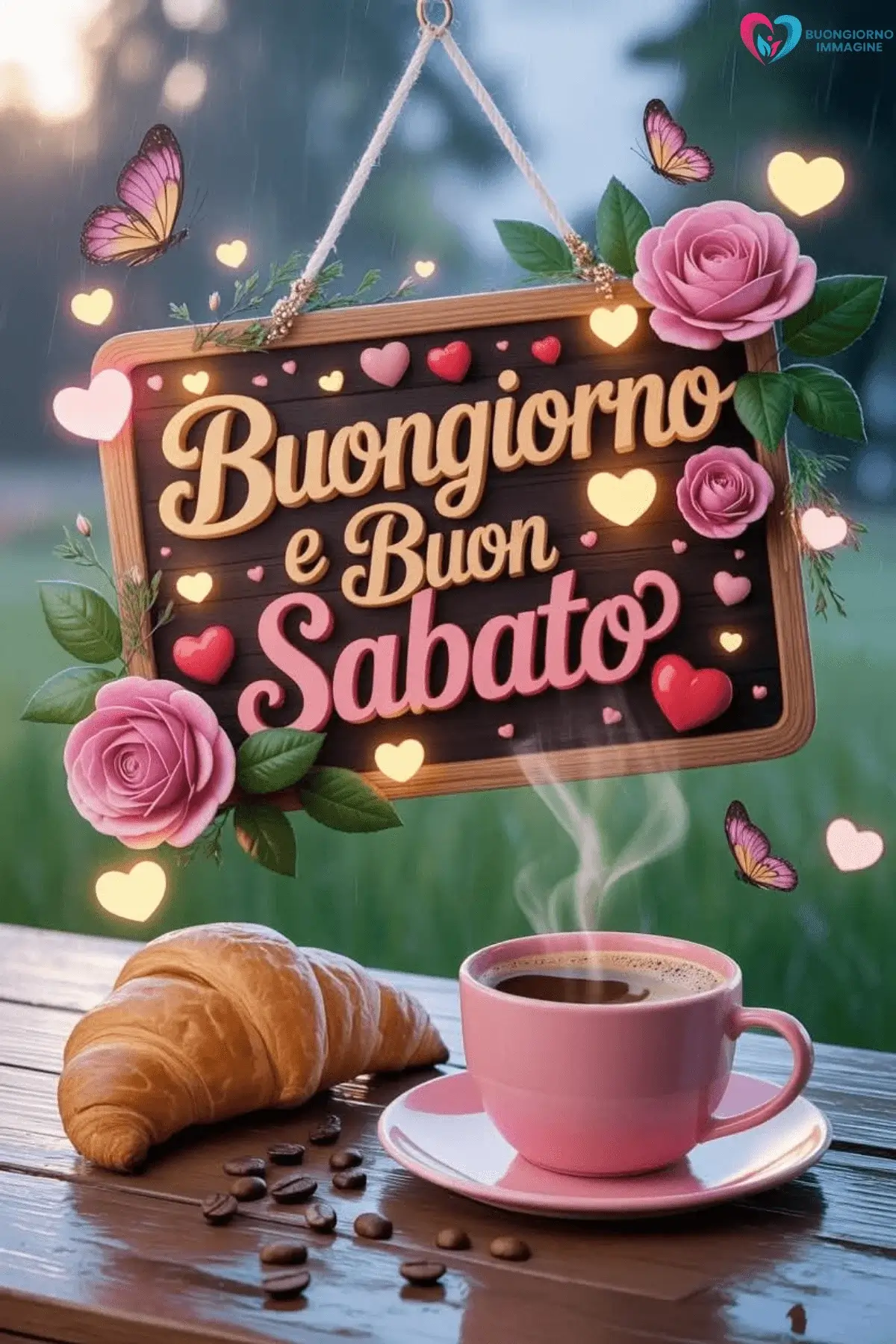 immagini buongiorno buon sabato con caffè caldo