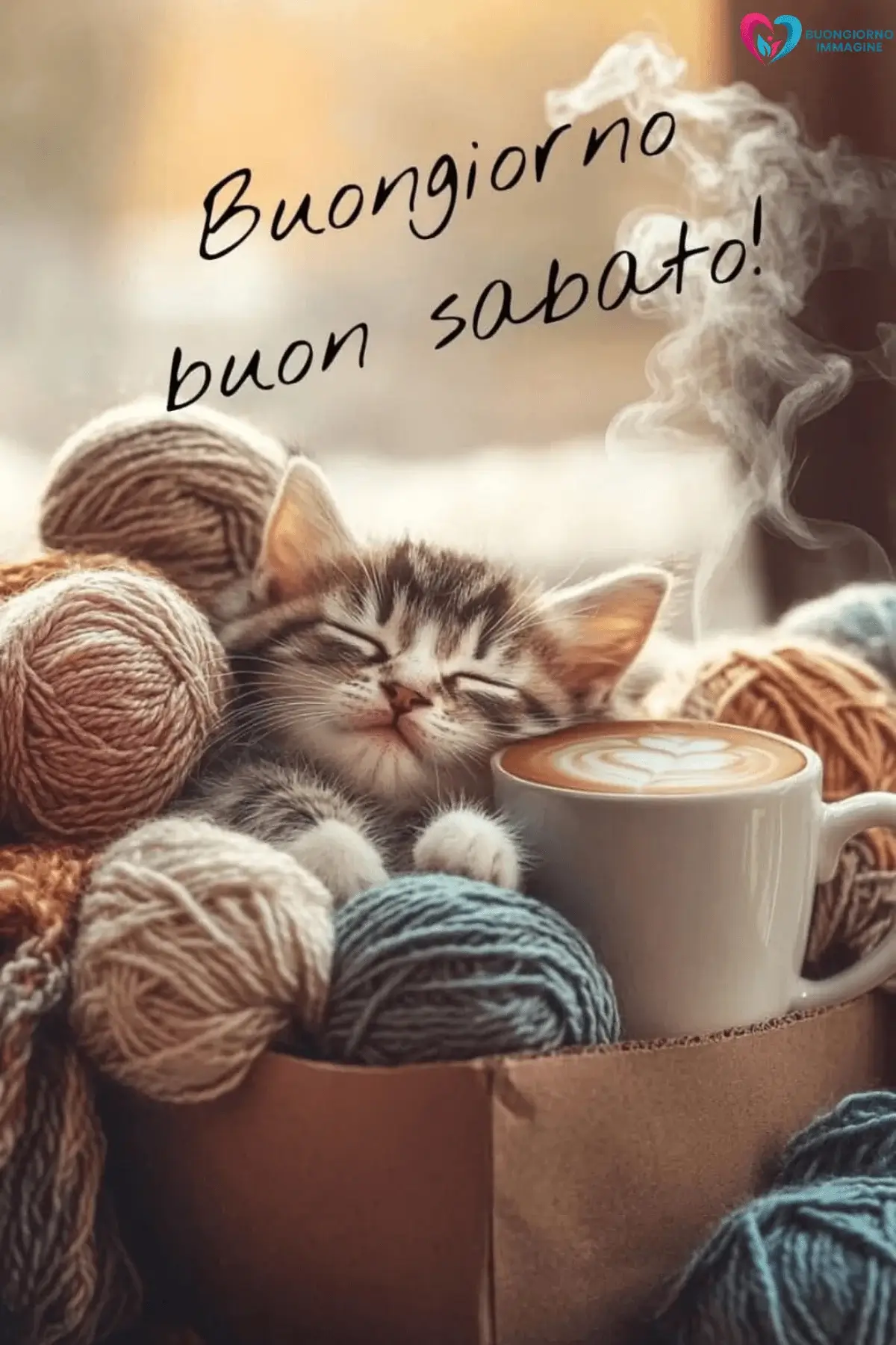 immagini buongiorno buon sabato con caffè e sole
