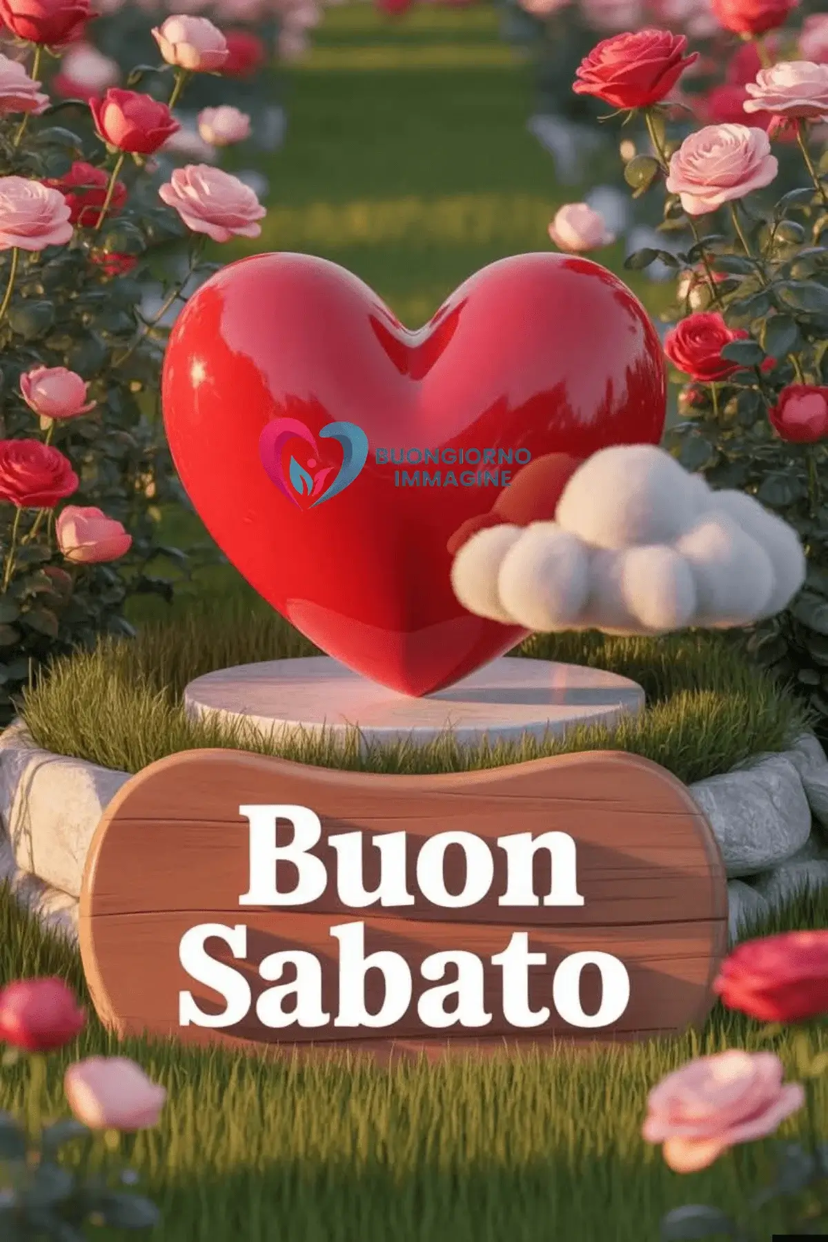 immagini buongiorno buon sabato con fiori rosa