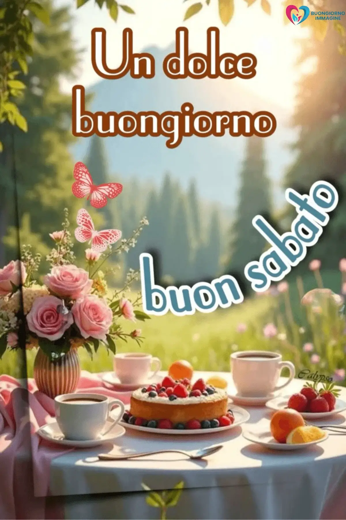 immagini buongiorno buon sabato con scenario naturale