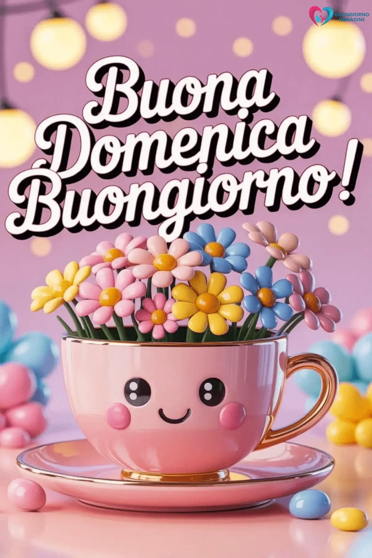 immagini buongiorno buona domenica con fiori colorati