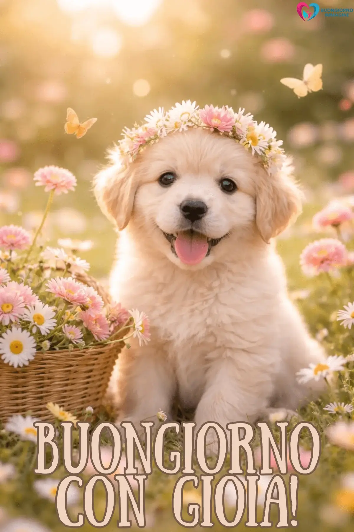 immagini buongiorno con cani e natura verde