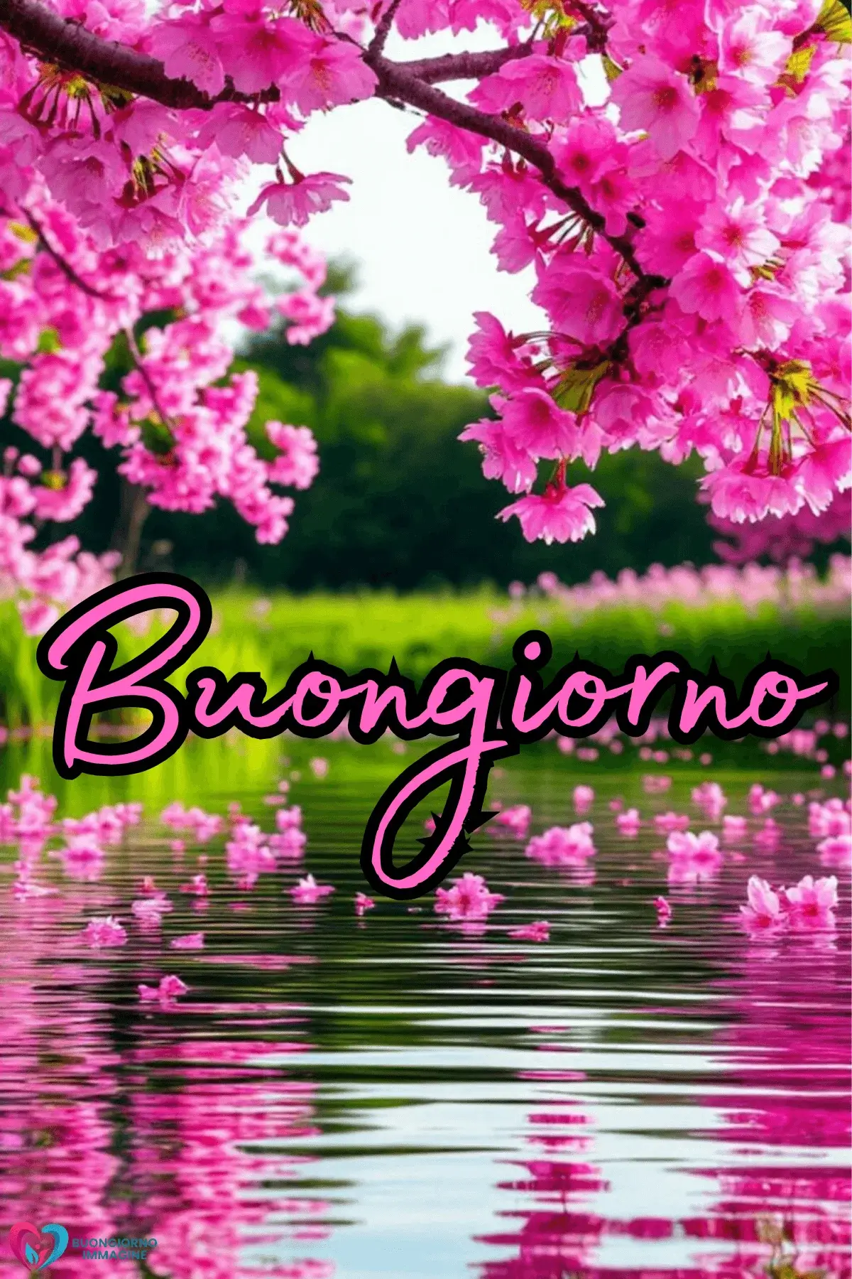 immagini buongiorno con fiori e natura verde