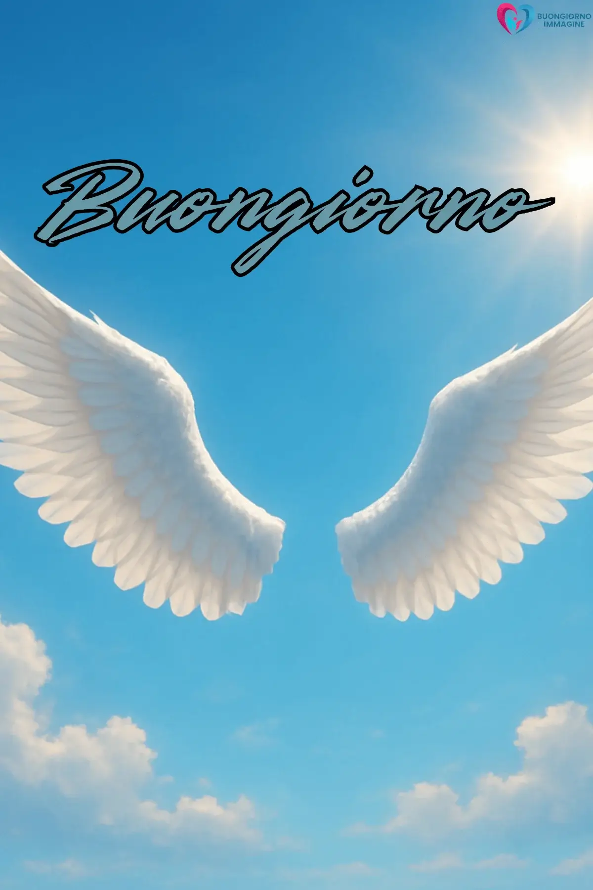 immagini buongiorno le ali del sorriso con cielo limpido