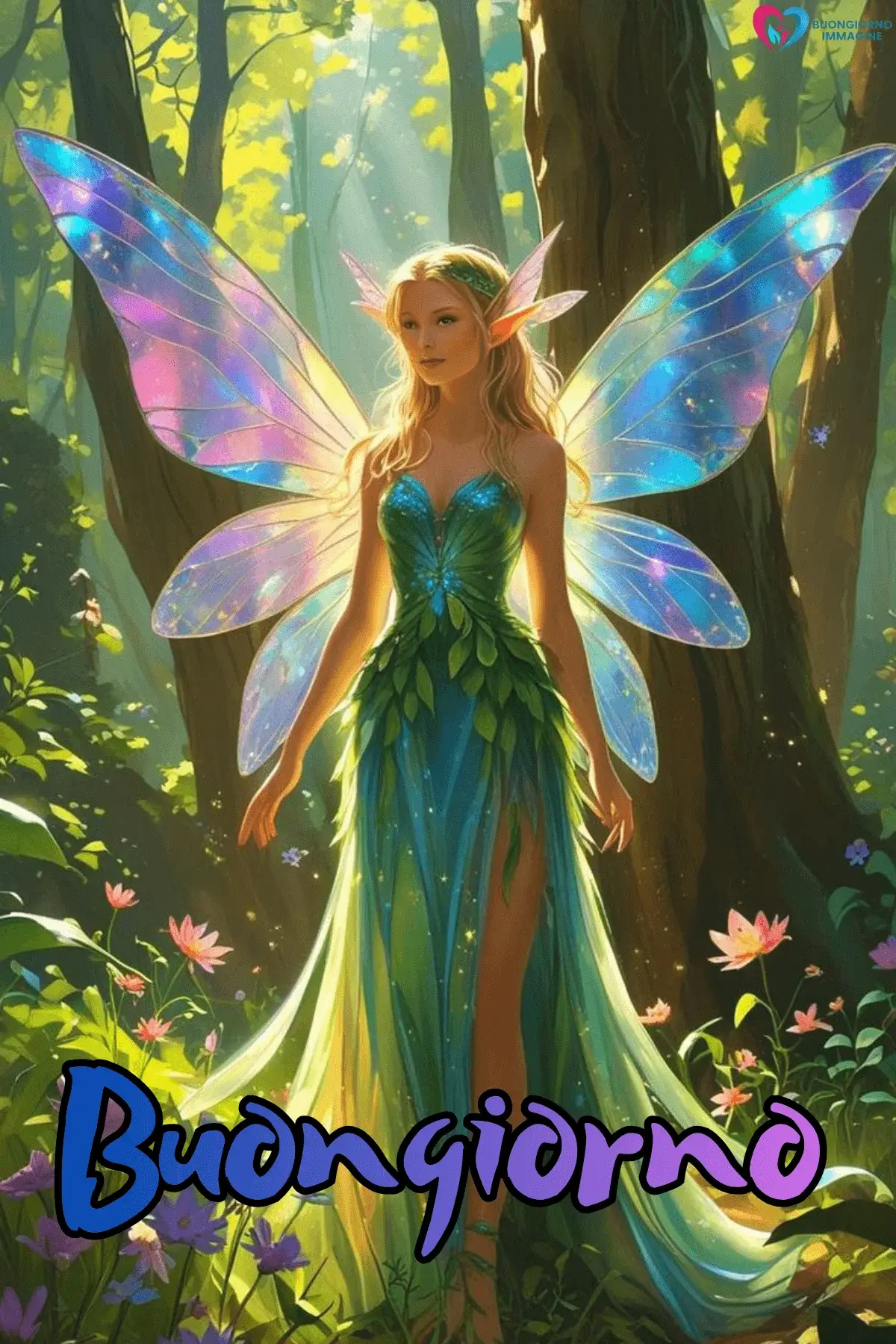 immagini buongiorno le fate del sole con magia floreale