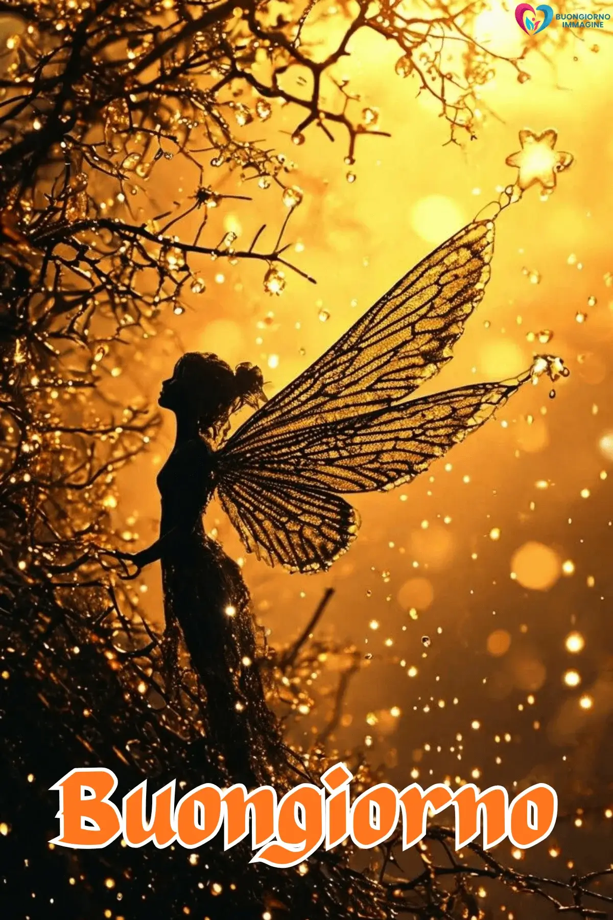immagini buongiorno le fate del sole con sole dorato