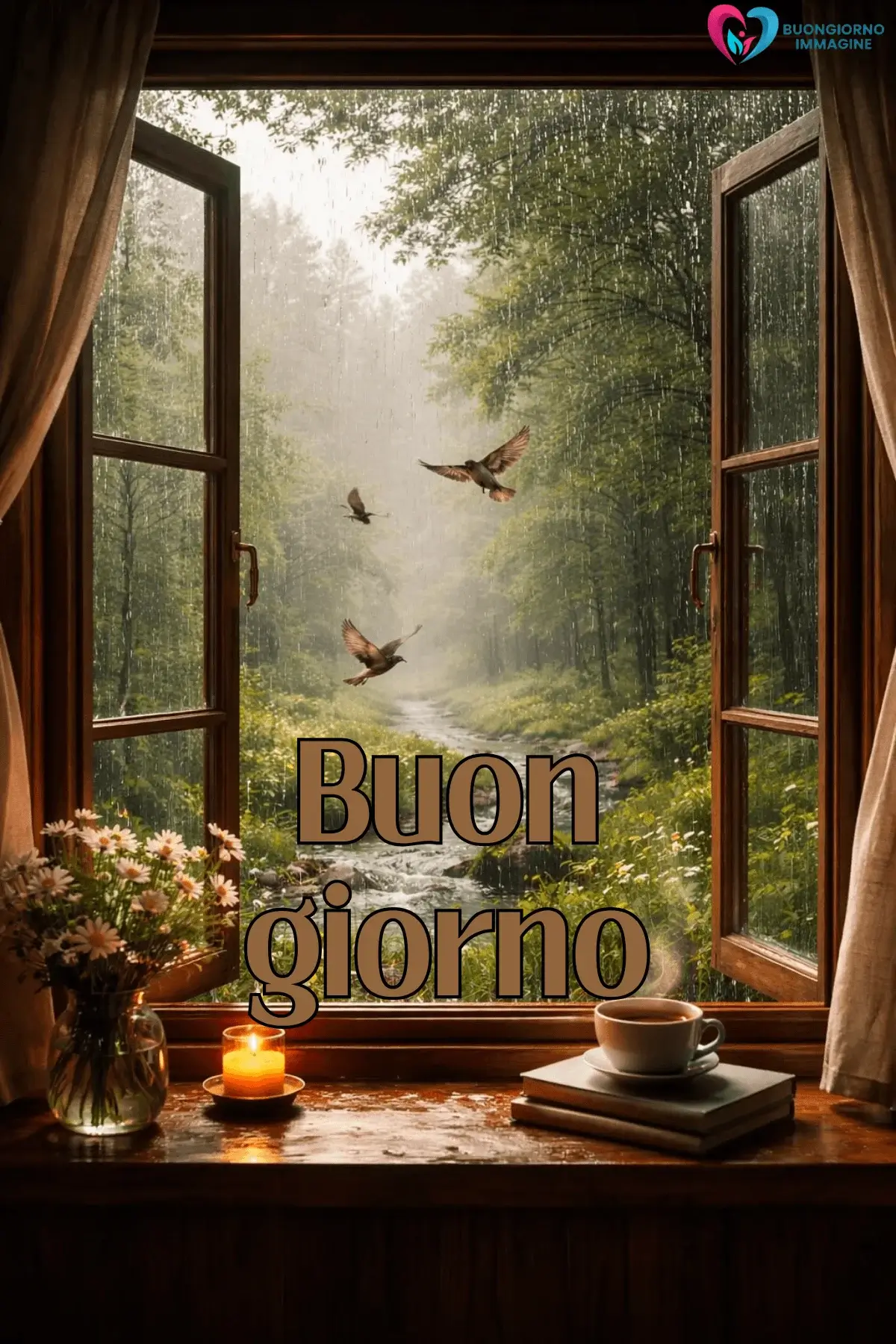 immagini buongiorno pioggia con cielo nuvoloso