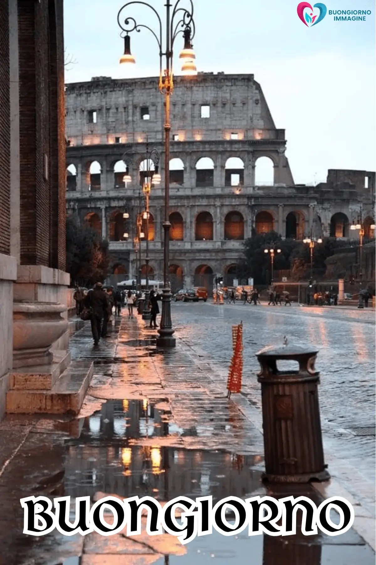 immagini buongiorno pioggia con ombrello rosso