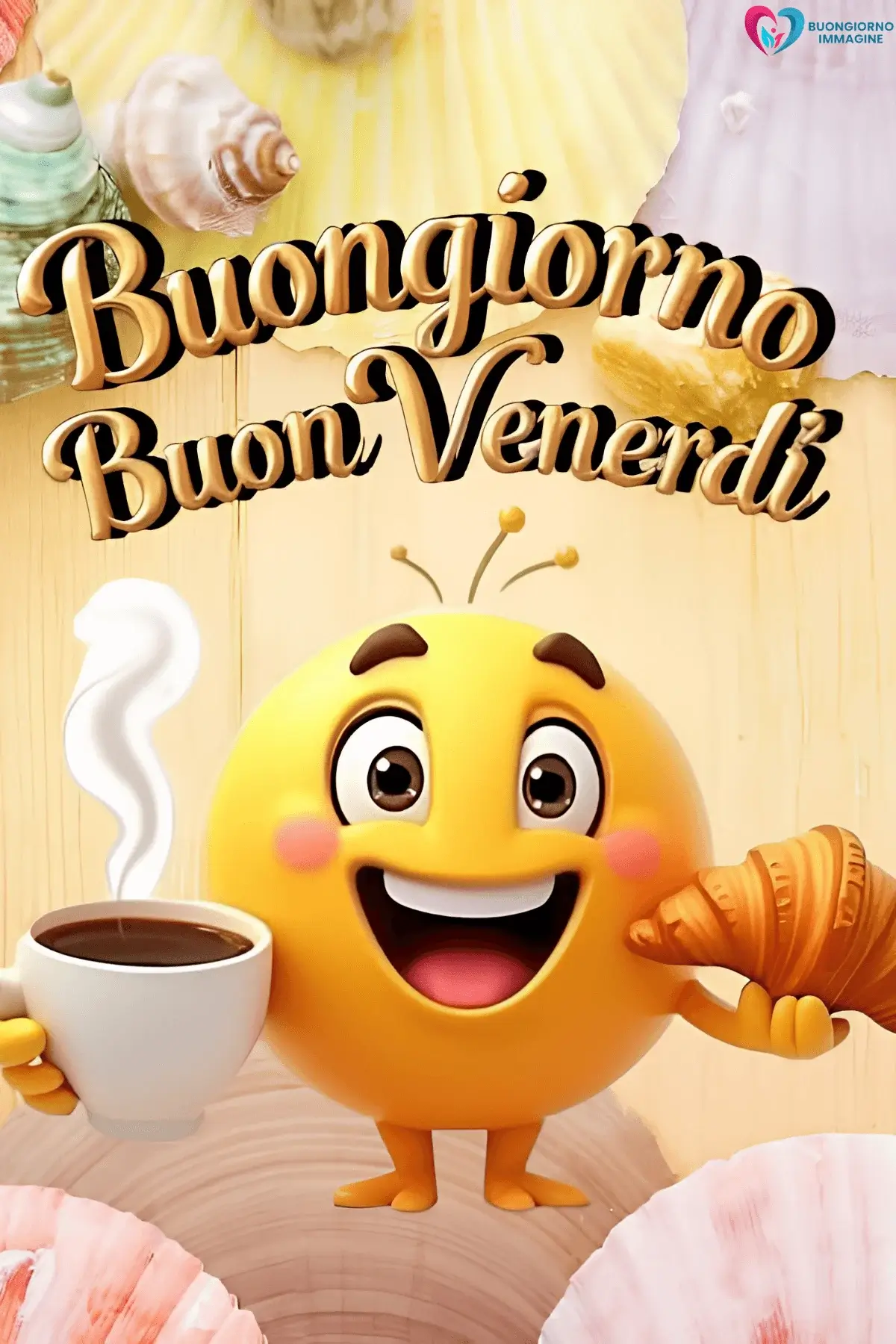 Buongiorno venerdì con faccina e cornetti