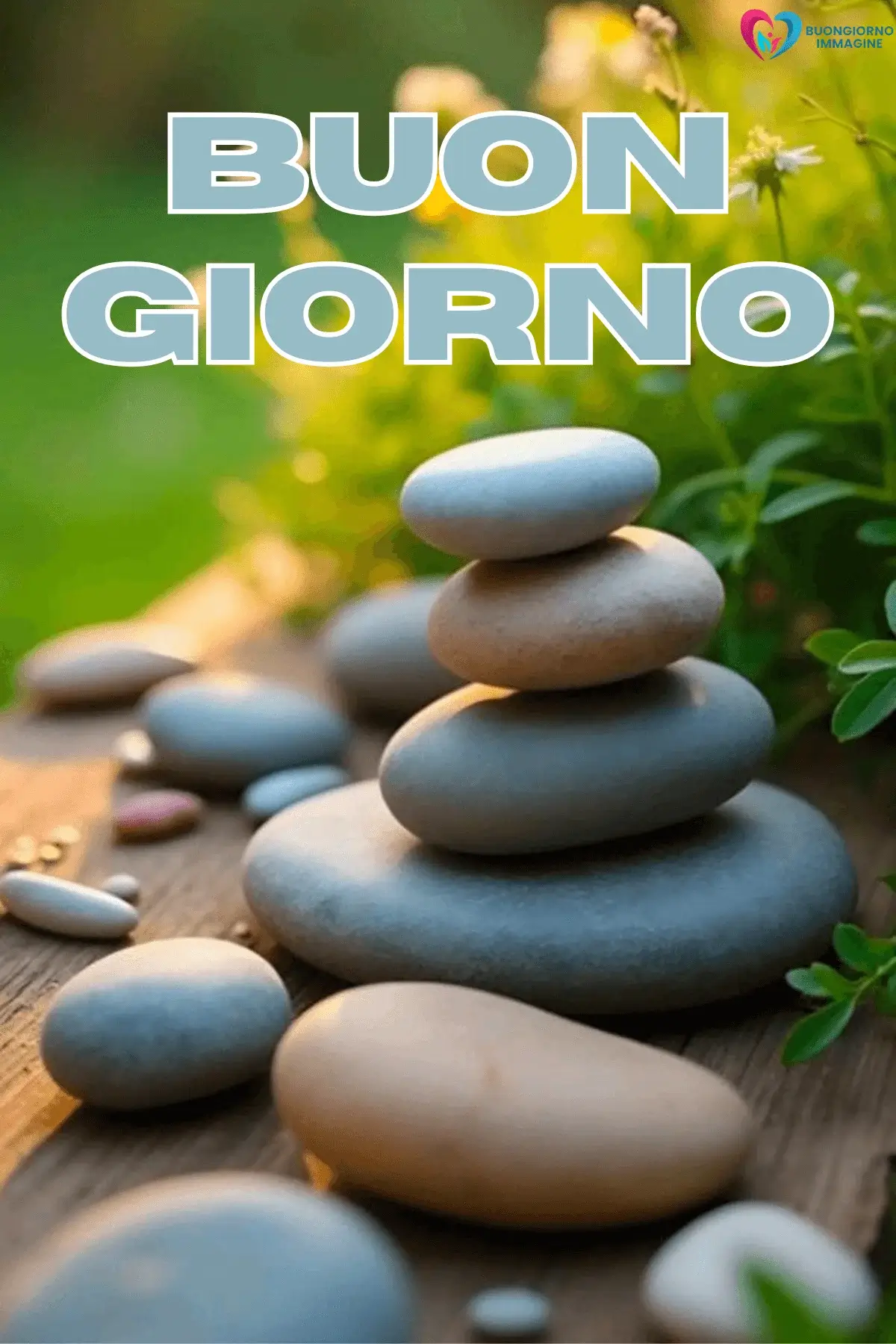 la pietra bianca buongiorno con messaggi felici