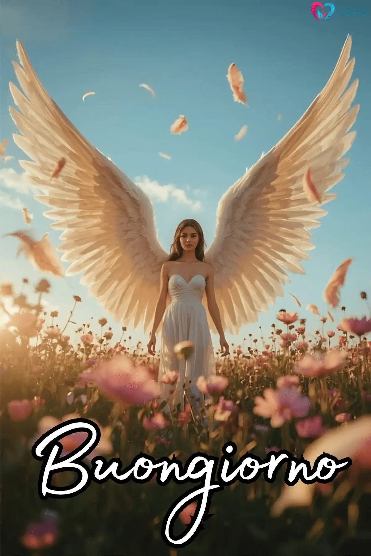 le ali del sorriso buongiorno con cuore e amore