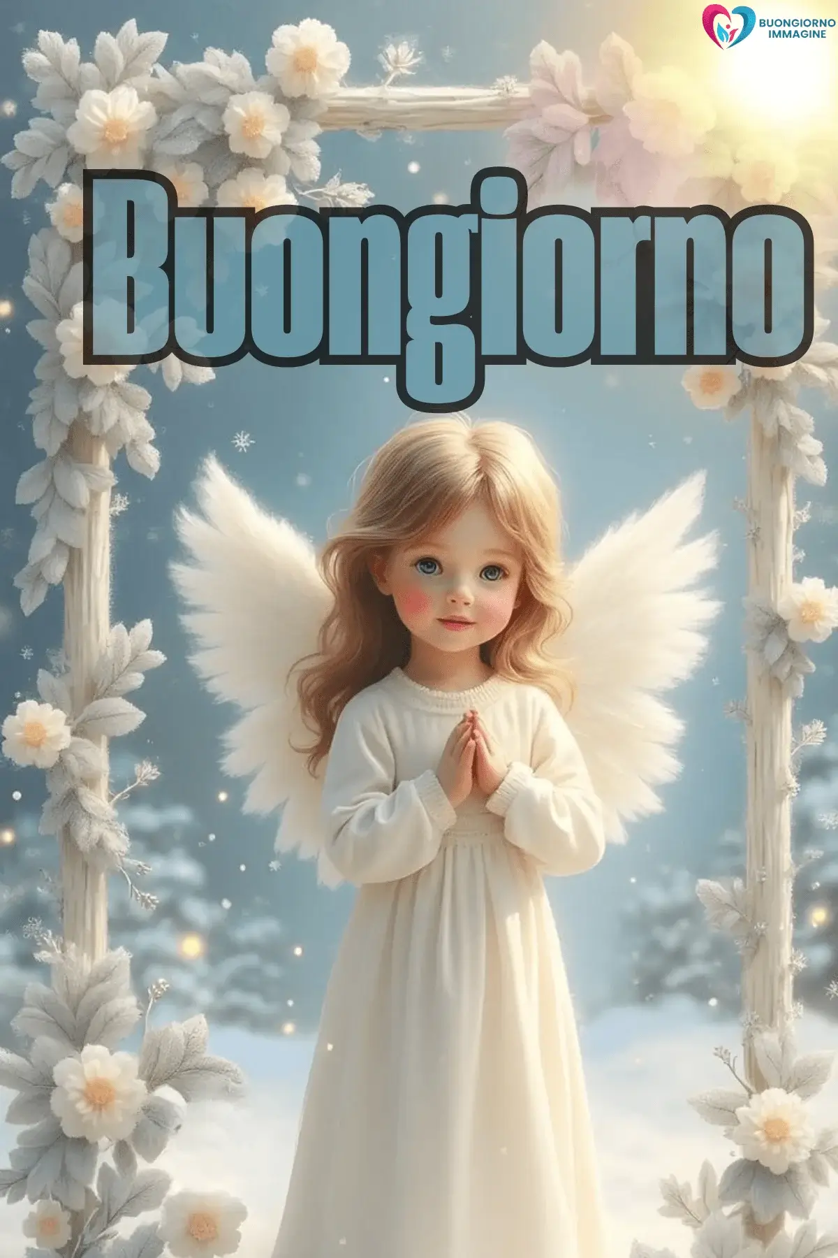le ali del sorriso buongiorno con fiori delicati