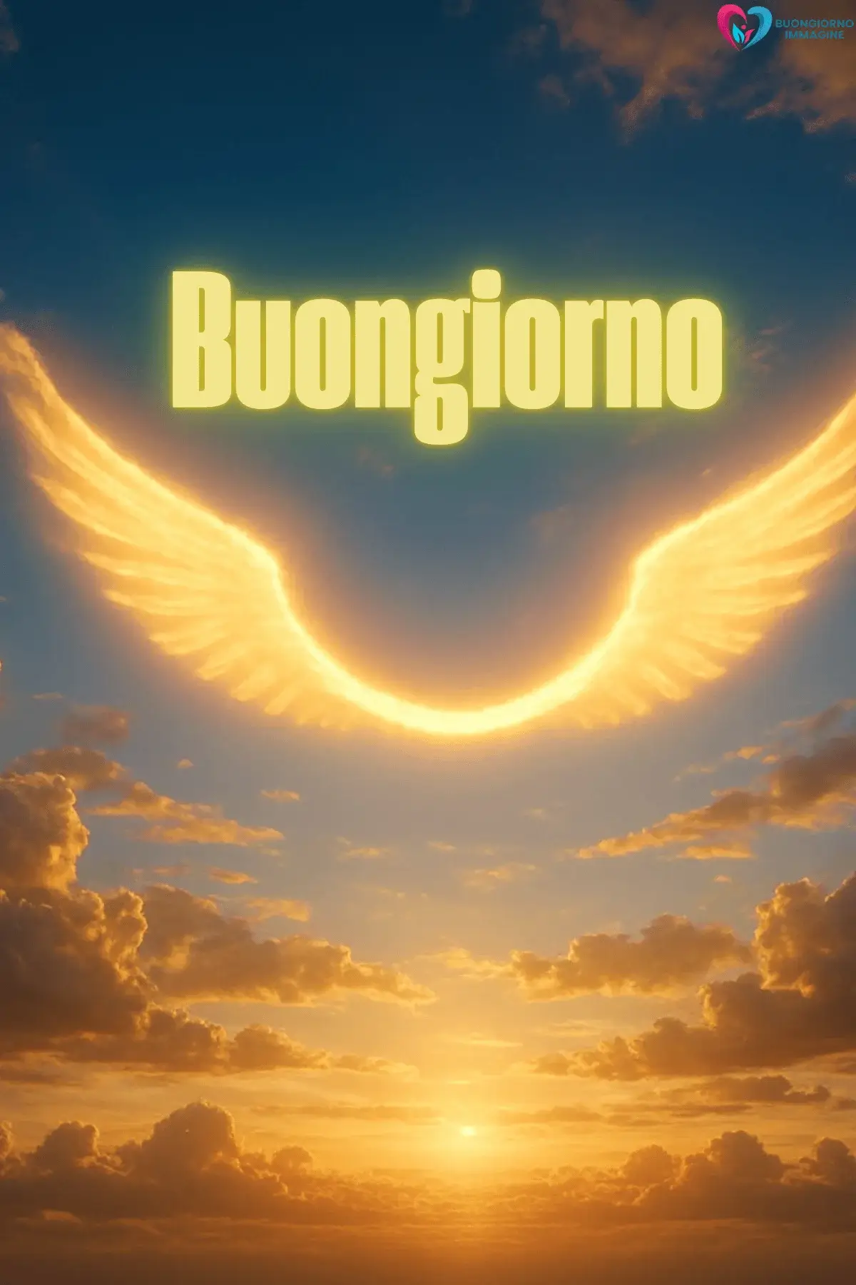 le ali del sorriso buongiorno con paesaggi tranquilli