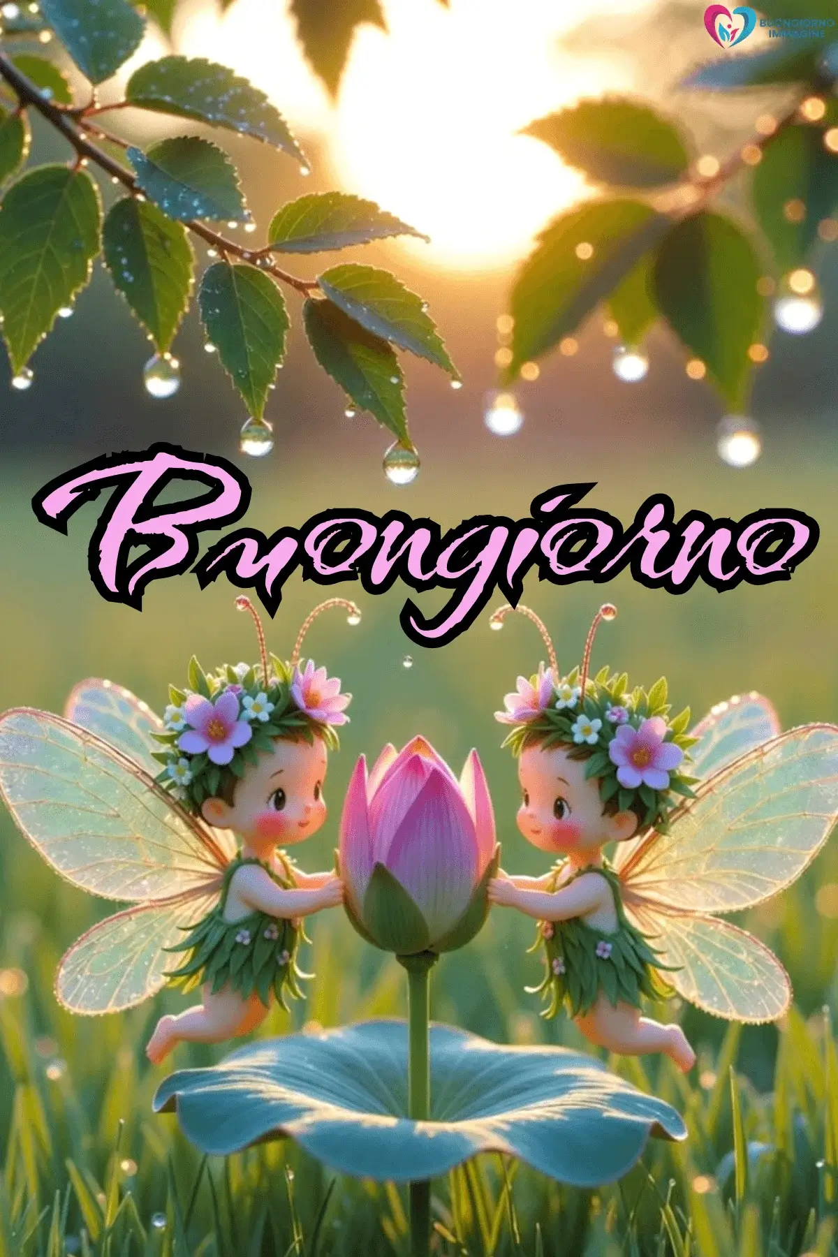 le fate del sole buongiorno con frase elegante italiana