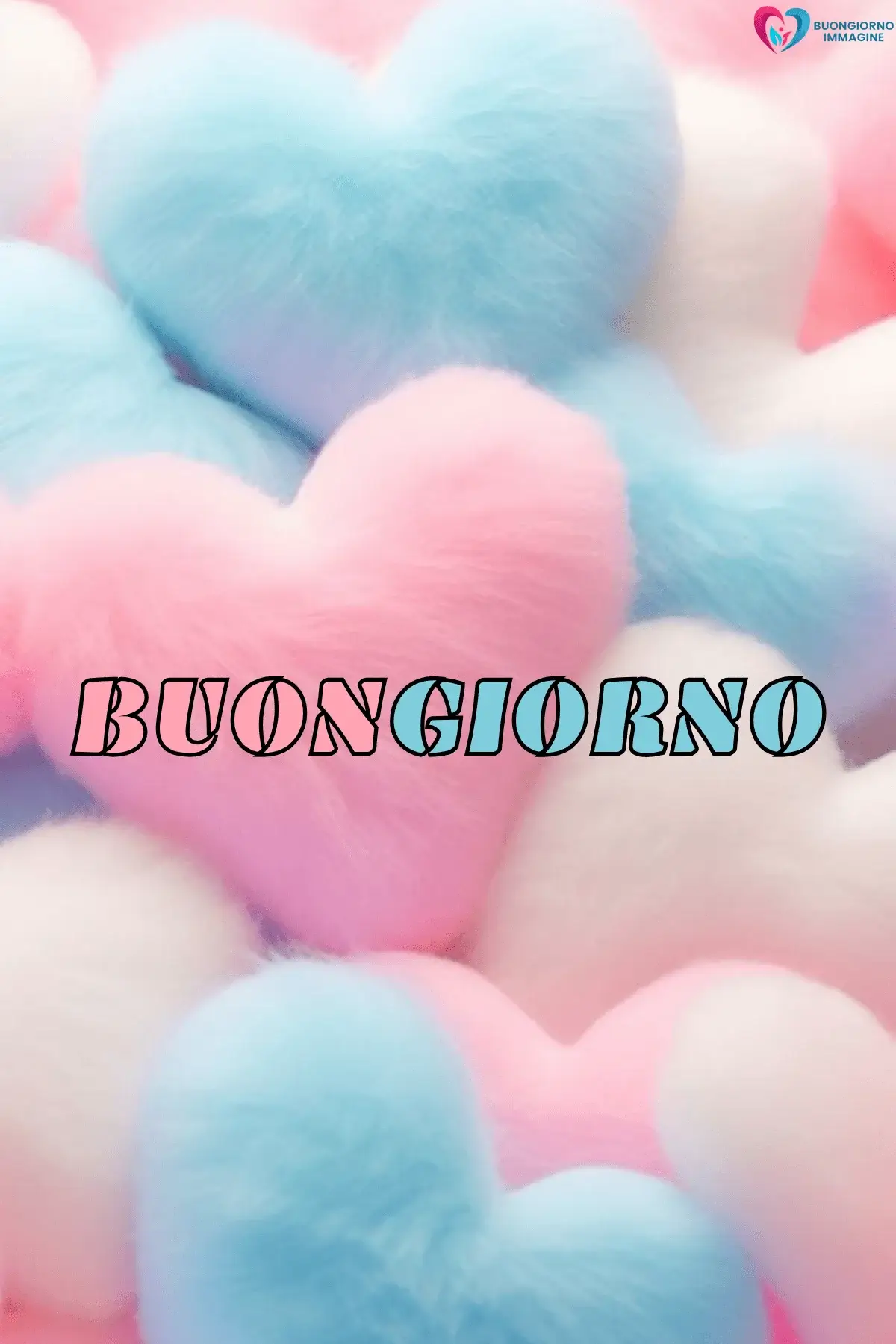 Cuori morbidi rosa blu bianchi buongiorno cuore immagini gratis per WhatsApp