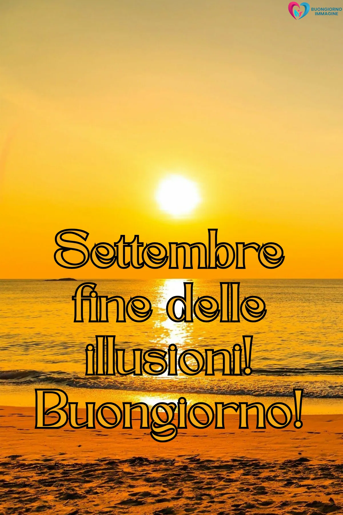 buon settembre simpatico - sole tramonto spiaggia settembre fine vacanze - immagini nuove gratis per WhatsApp